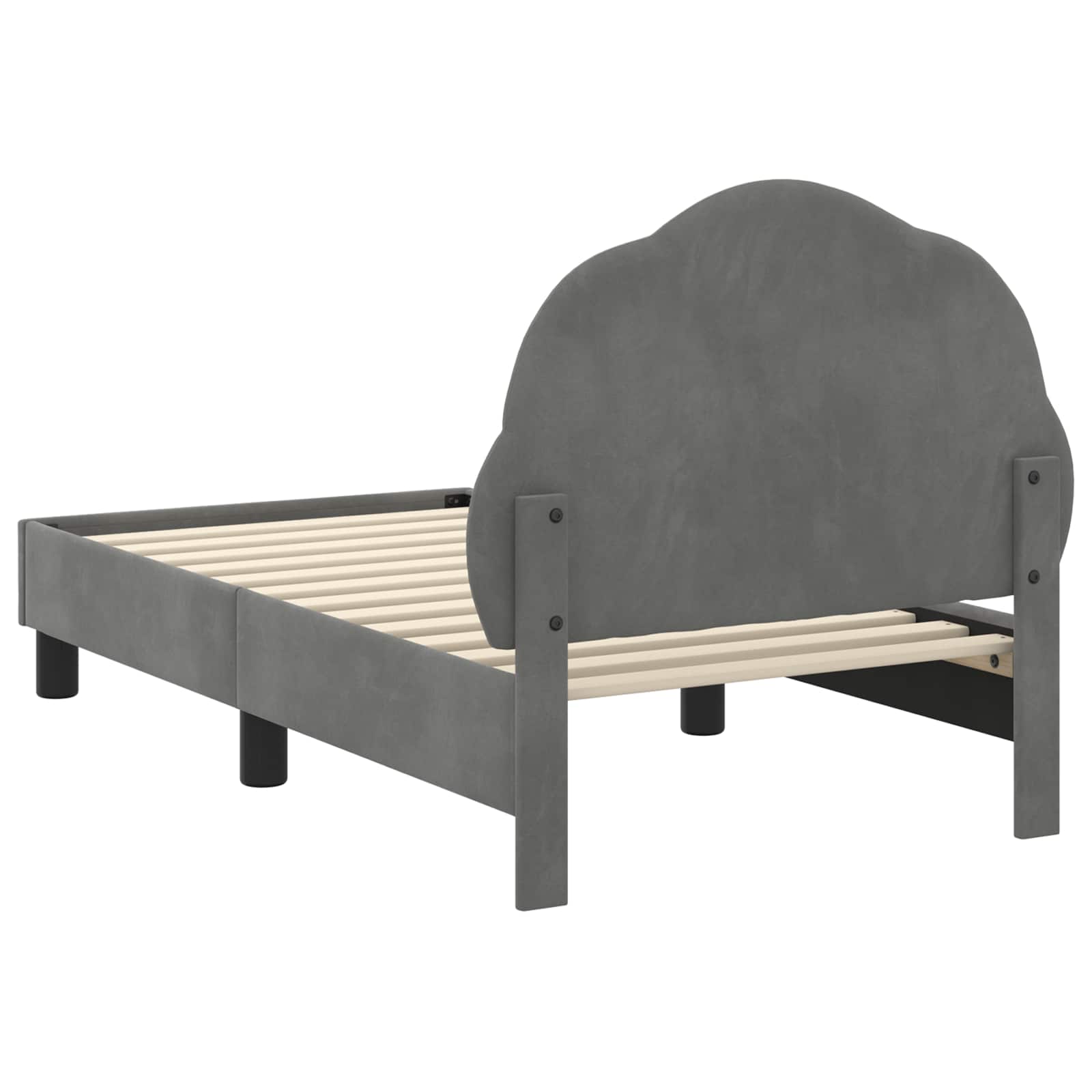 Peuterbedframe met hoofdbord Donkergrijs 70 x 140 cm Fluweel is nu te koop bij PeponiXL, paradijselijk wonen!