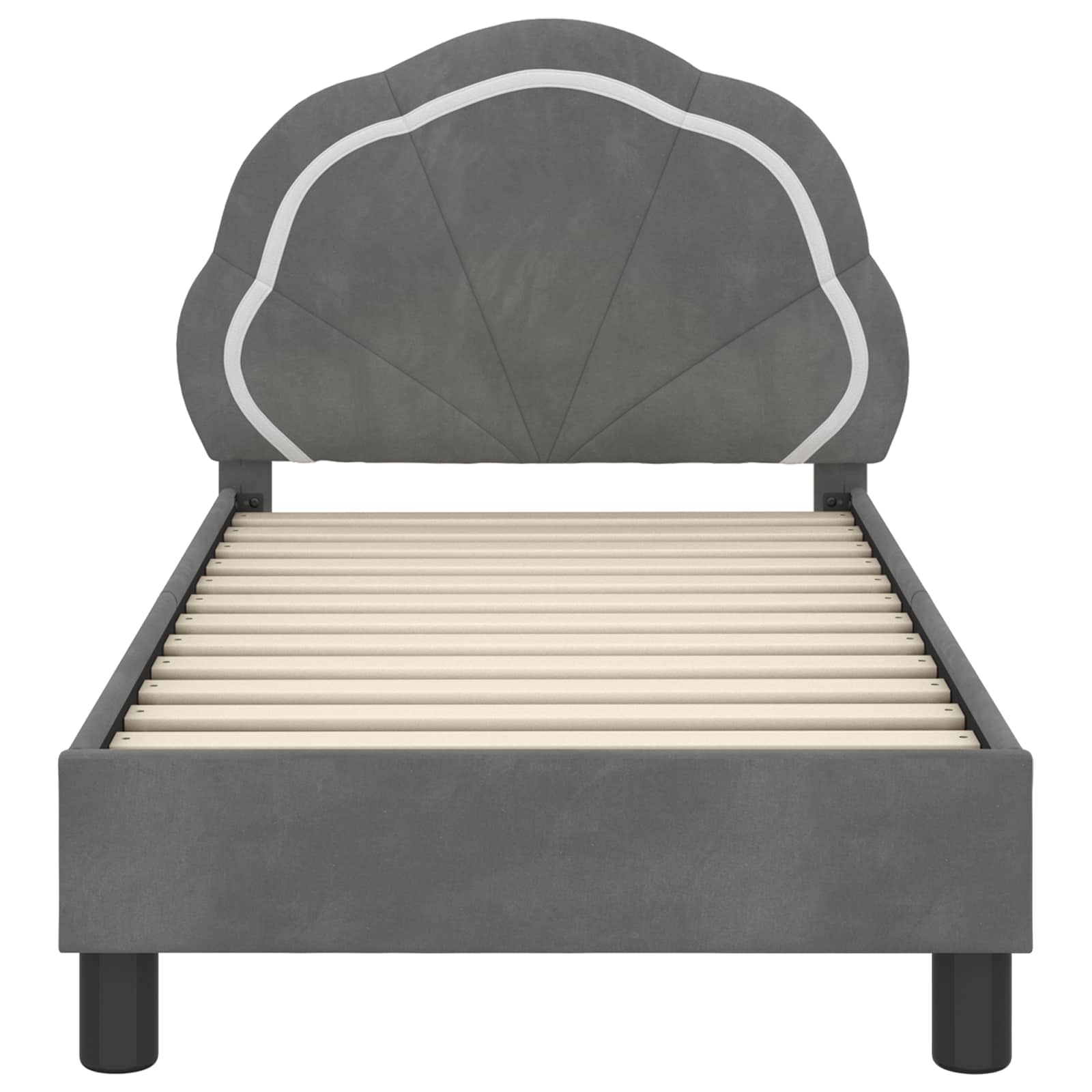 Peuterbedframe met hoofdbord Donkergrijs 70 x 140 cm Fluweel is nu te koop bij PeponiXL, paradijselijk wonen!