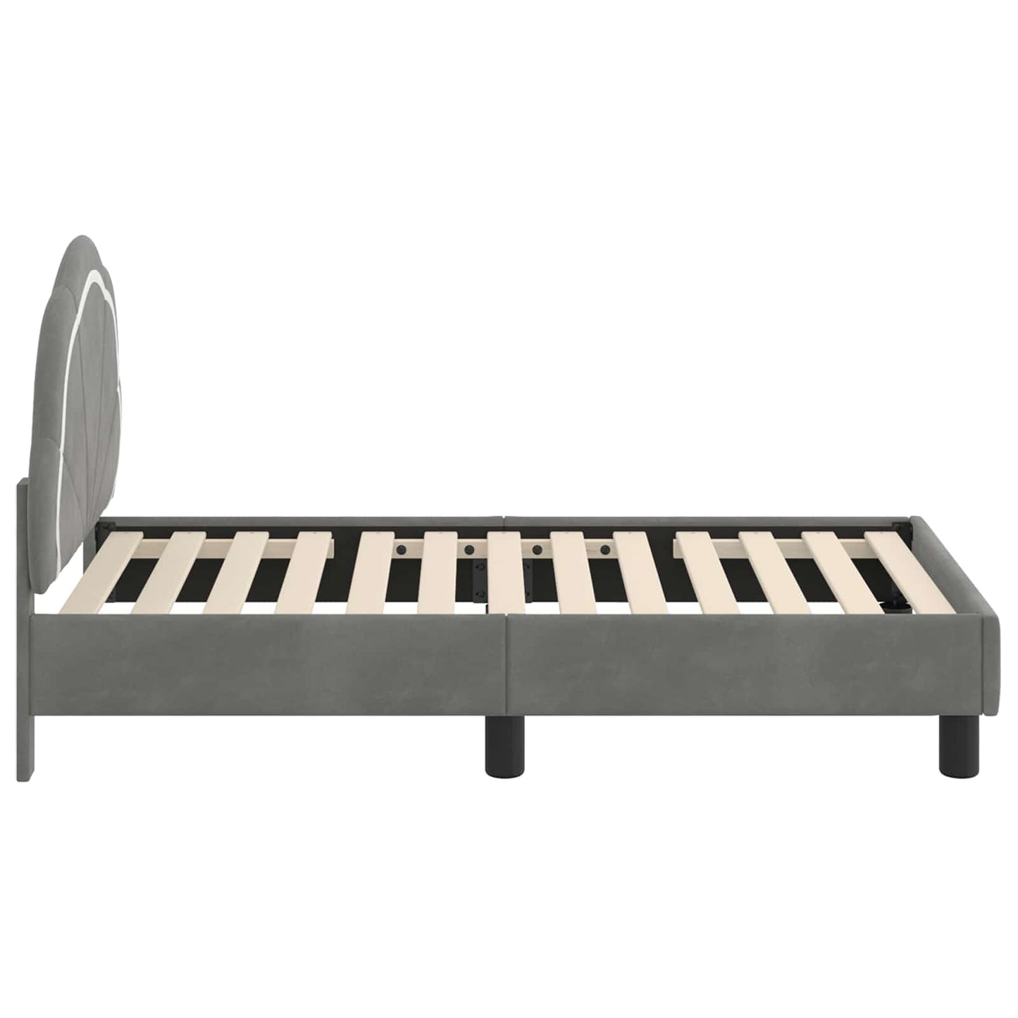 Peuterbedframe met hoofdbord Donkergrijs 70 x 140 cm Fluweel is nu te koop bij PeponiXL, paradijselijk wonen!