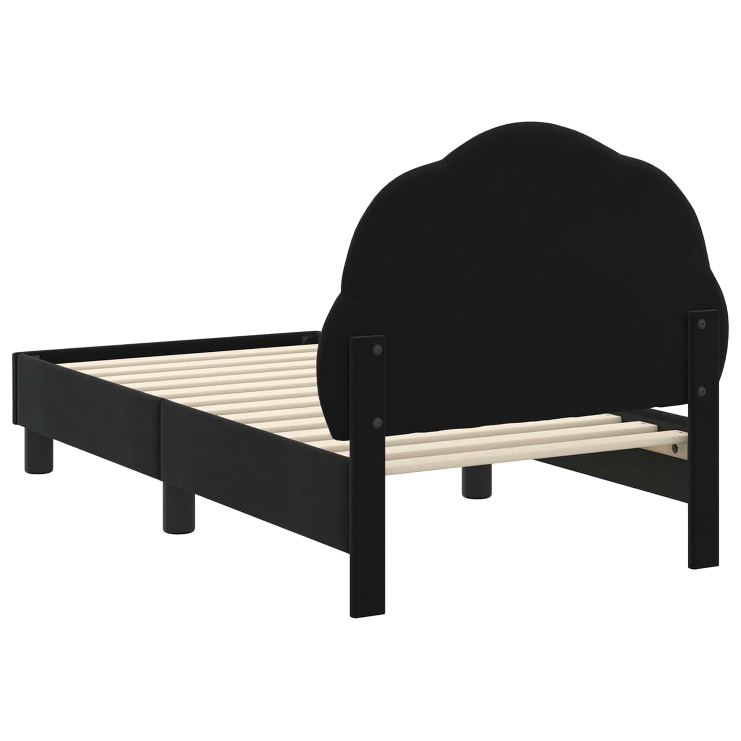 Peuterbedframe met hoofdbord Zwart 70 x 140 cm Fluweel is nu te koop bij PeponiXL, paradijselijk wonen!