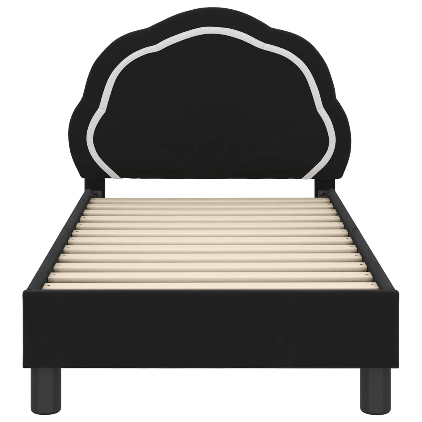 Peuterbedframe met hoofdbord Zwart 70 x 140 cm Fluweel is nu te koop bij PeponiXL, paradijselijk wonen!