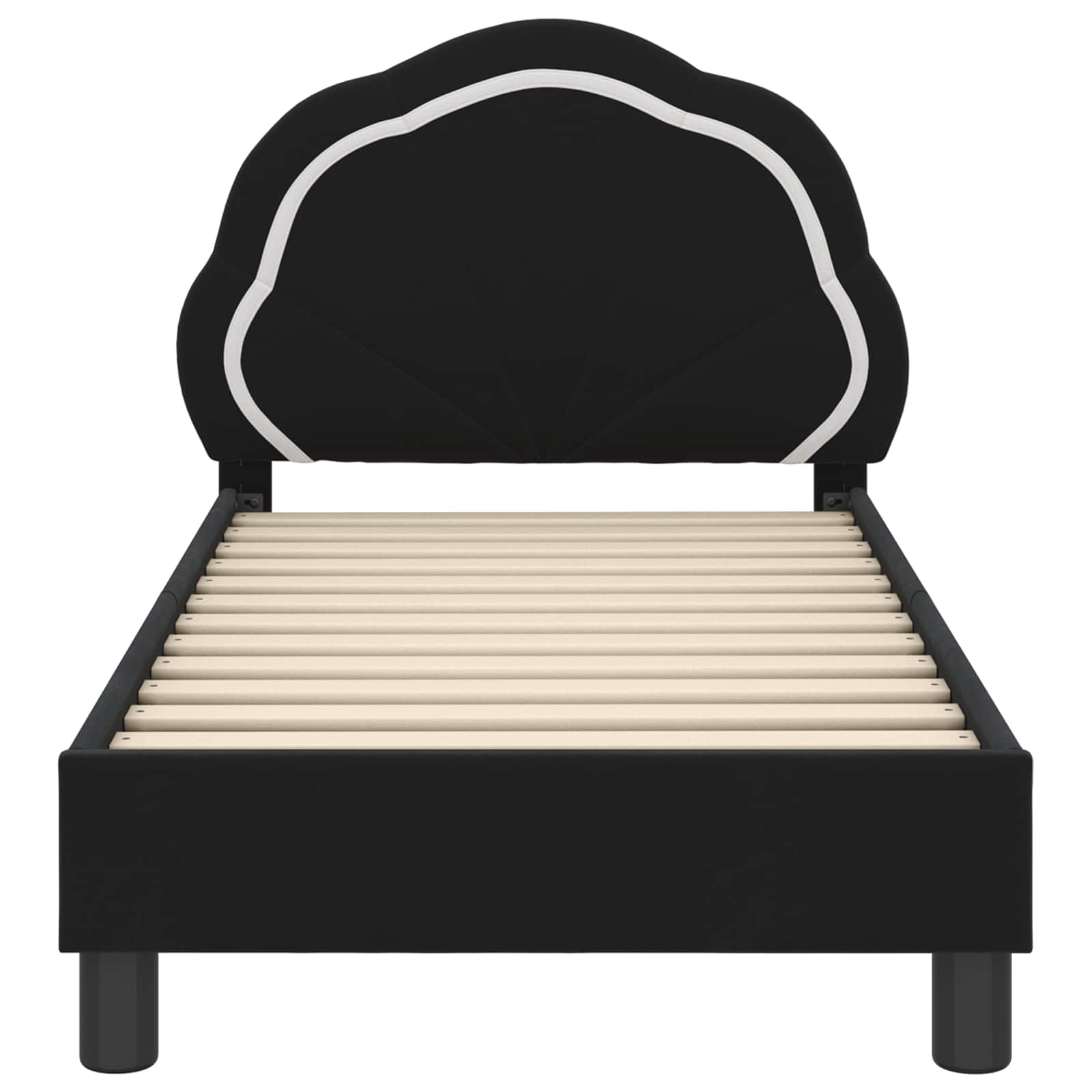 Peuterbedframe met hoofdbord Zwart 70 x 140 cm Fluweel is nu te koop bij PeponiXL, paradijselijk wonen!