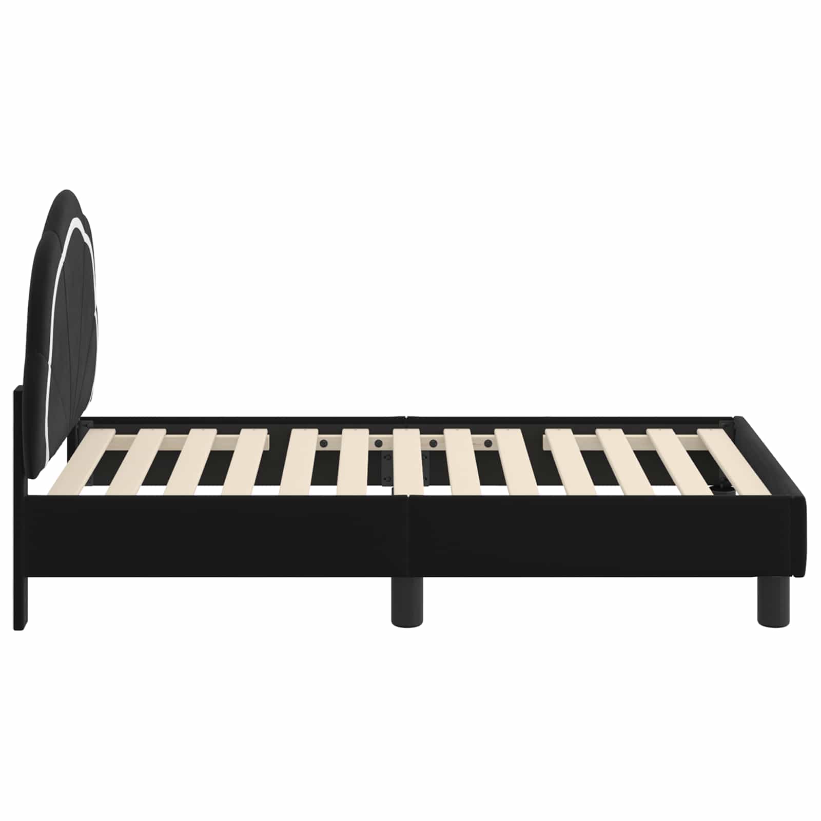 Peuterbedframe met hoofdbord Zwart 70 x 140 cm Fluweel is nu te koop bij PeponiXL, paradijselijk wonen!