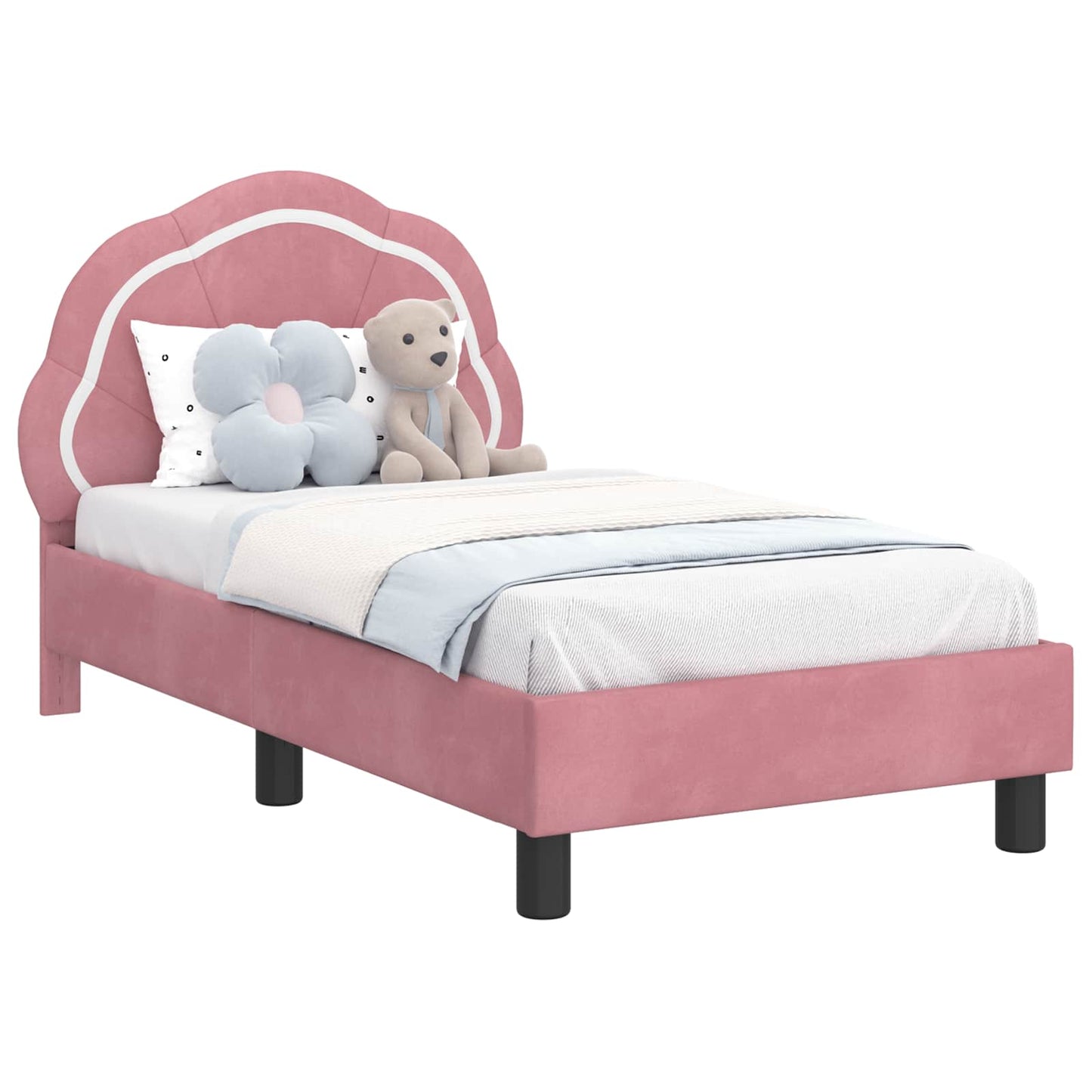 Peuterbedframe met hoofdbord Roze 70 x 140 cm Fluweel is nu te koop bij PeponiXL, paradijselijk wonen!