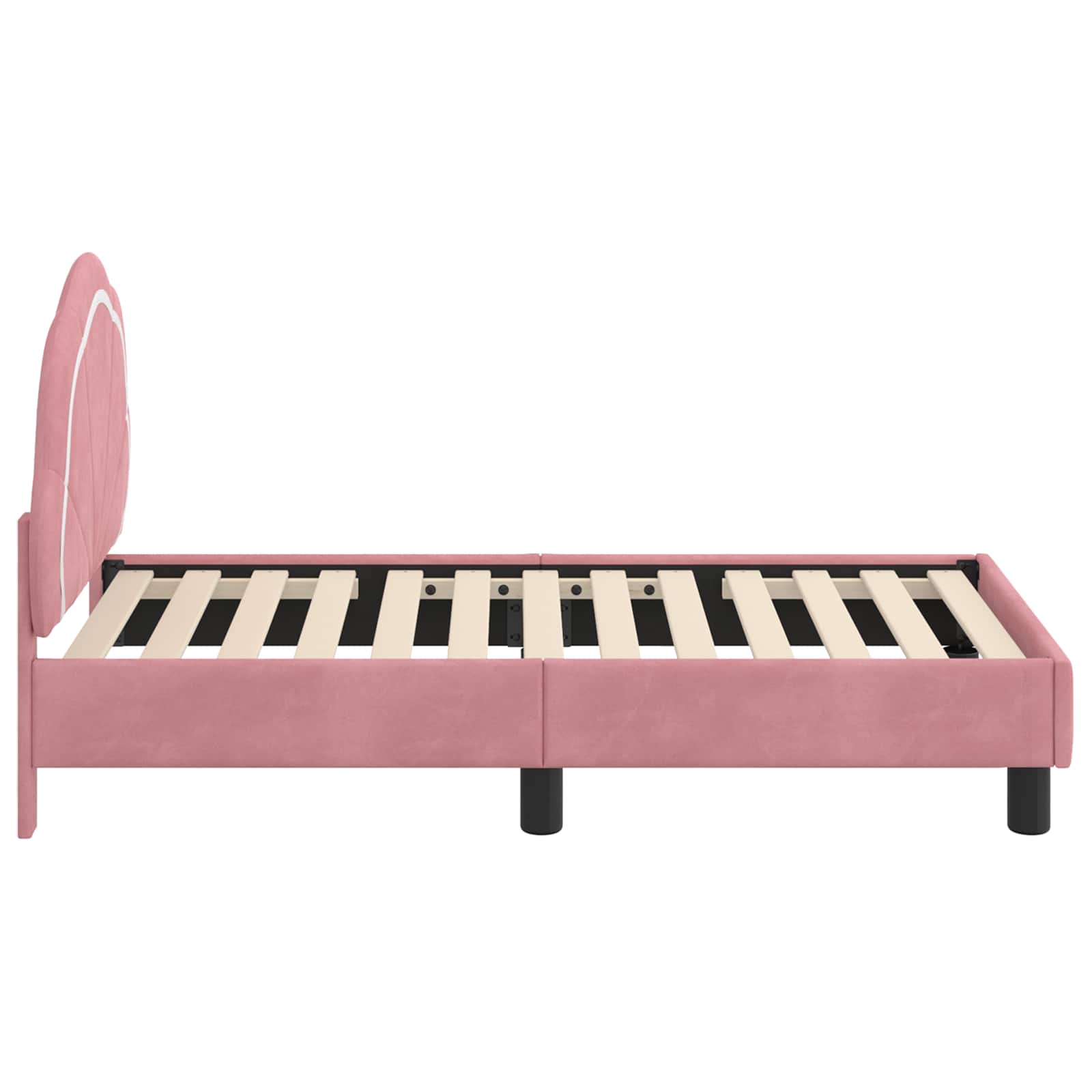 Peuterbedframe met hoofdbord Roze 70 x 140 cm Fluweel is nu te koop bij PeponiXL, paradijselijk wonen!