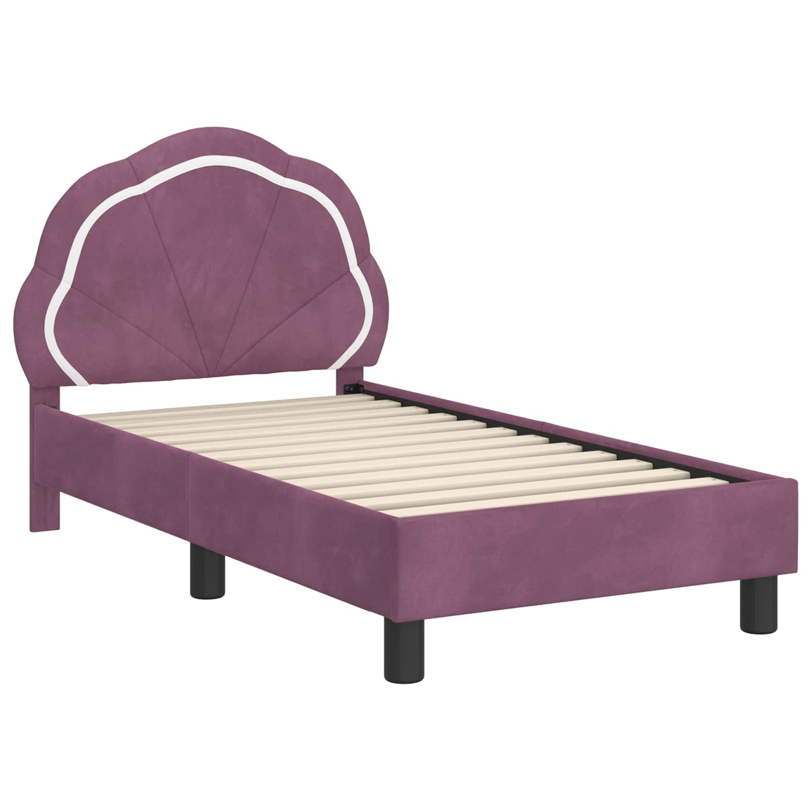 Peuterbedframe met hoofdbord Paars 70 x 140 cm Fluweel is nu te koop bij PeponiXL, paradijselijk wonen!