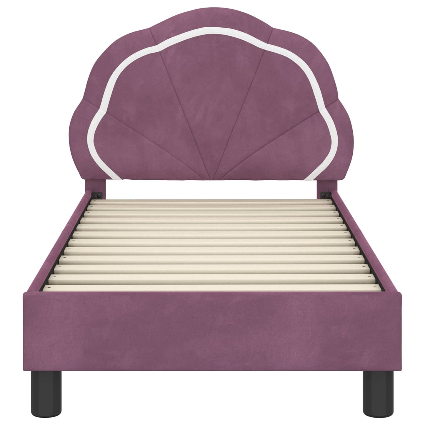 Peuterbedframe met hoofdbord Paars 70 x 140 cm Fluweel is nu te koop bij PeponiXL, paradijselijk wonen!