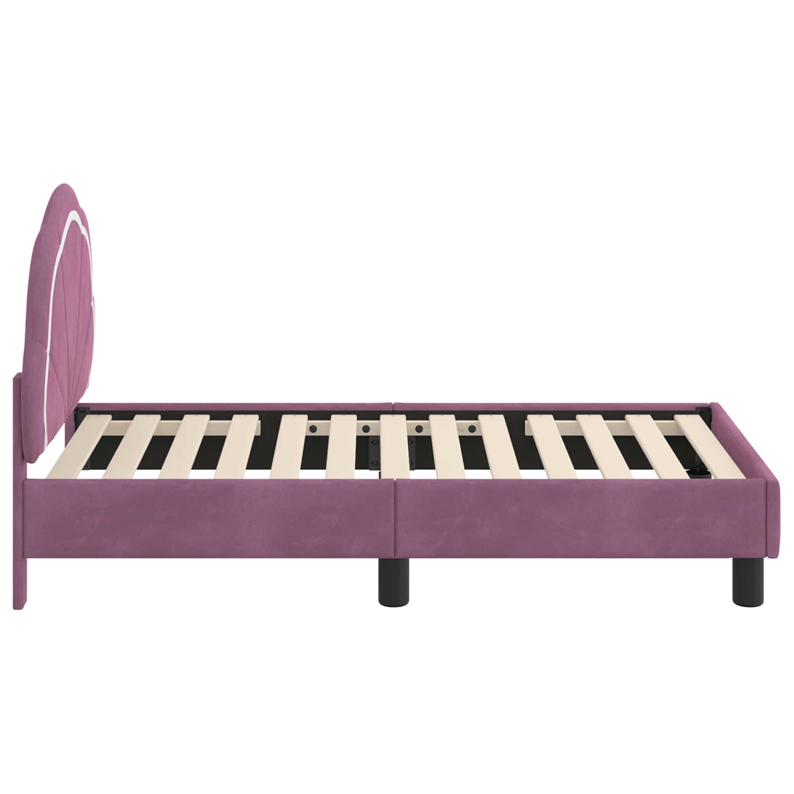 Peuterbedframe met hoofdbord Paars 70 x 140 cm Fluweel is nu te koop bij PeponiXL, paradijselijk wonen!