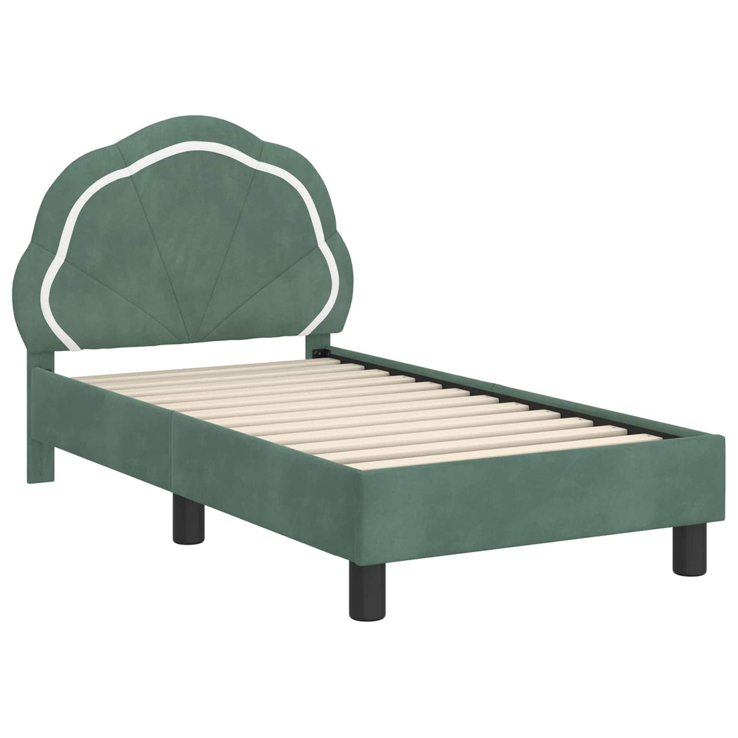 Peuterbedframe met hoofdbord Zeegroen 70 x 140 cm Fluweel is nu te koop bij PeponiXL, paradijselijk wonen!