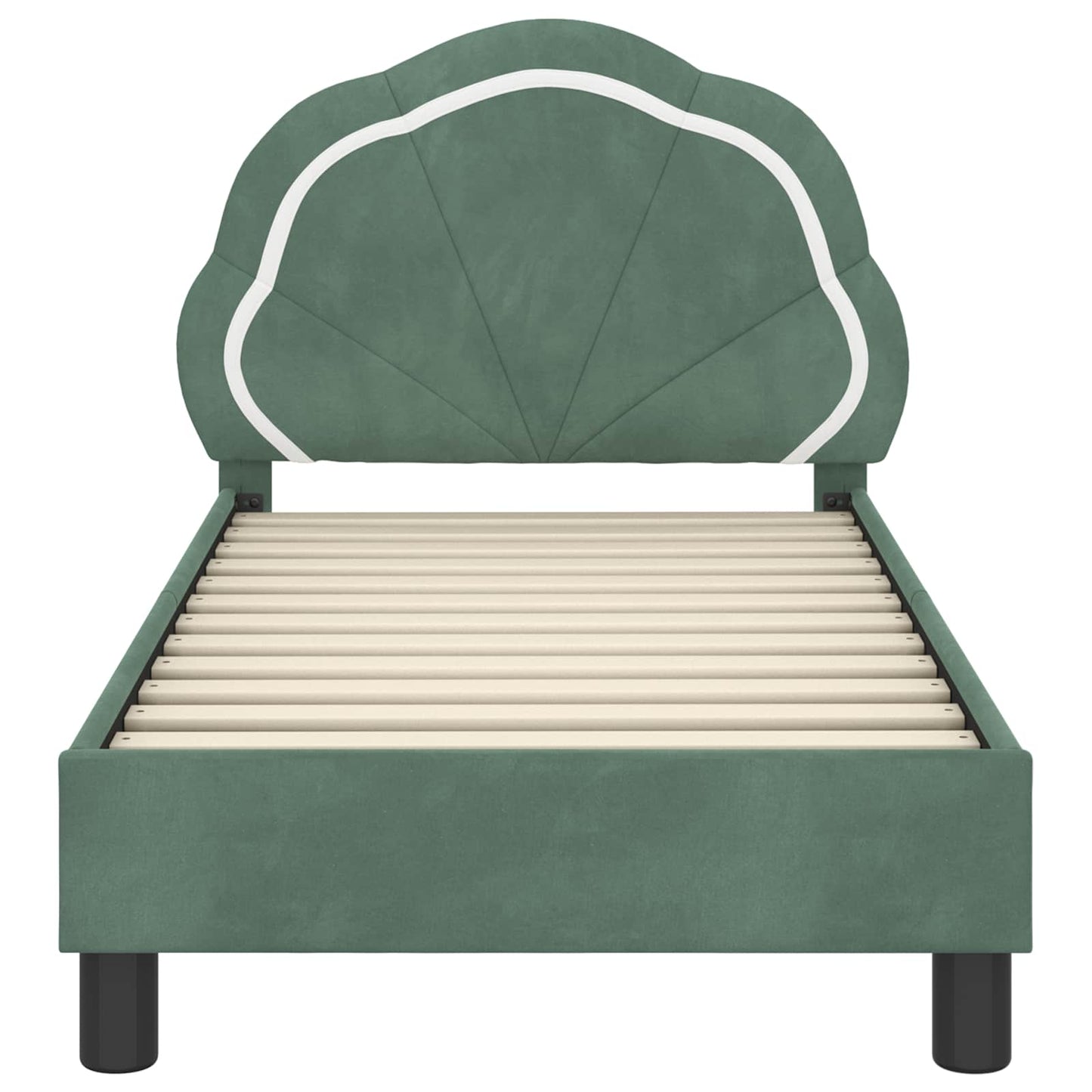 Peuterbedframe met hoofdbord Zeegroen 70 x 140 cm Fluweel is nu te koop bij PeponiXL, paradijselijk wonen!