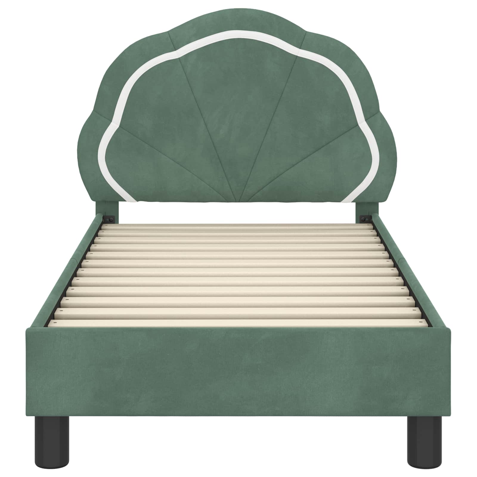 Peuterbedframe met hoofdbord Zeegroen 70 x 140 cm Fluweel is nu te koop bij PeponiXL, paradijselijk wonen!