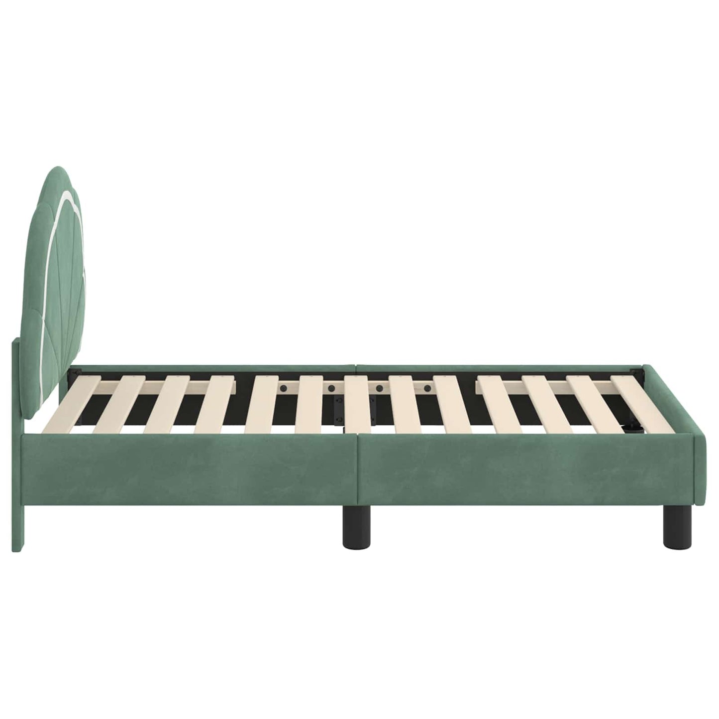 Peuterbedframe met hoofdbord Zeegroen 70 x 140 cm Fluweel is nu te koop bij PeponiXL, paradijselijk wonen!