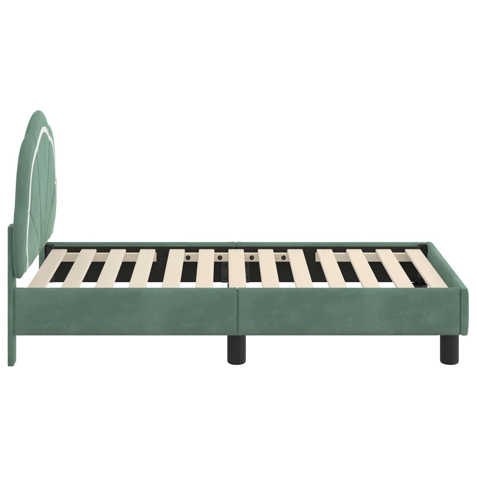 Peuterbedframe met hoofdbord Zeegroen 70 x 140 cm Fluweel is nu te koop bij PeponiXL, paradijselijk wonen!