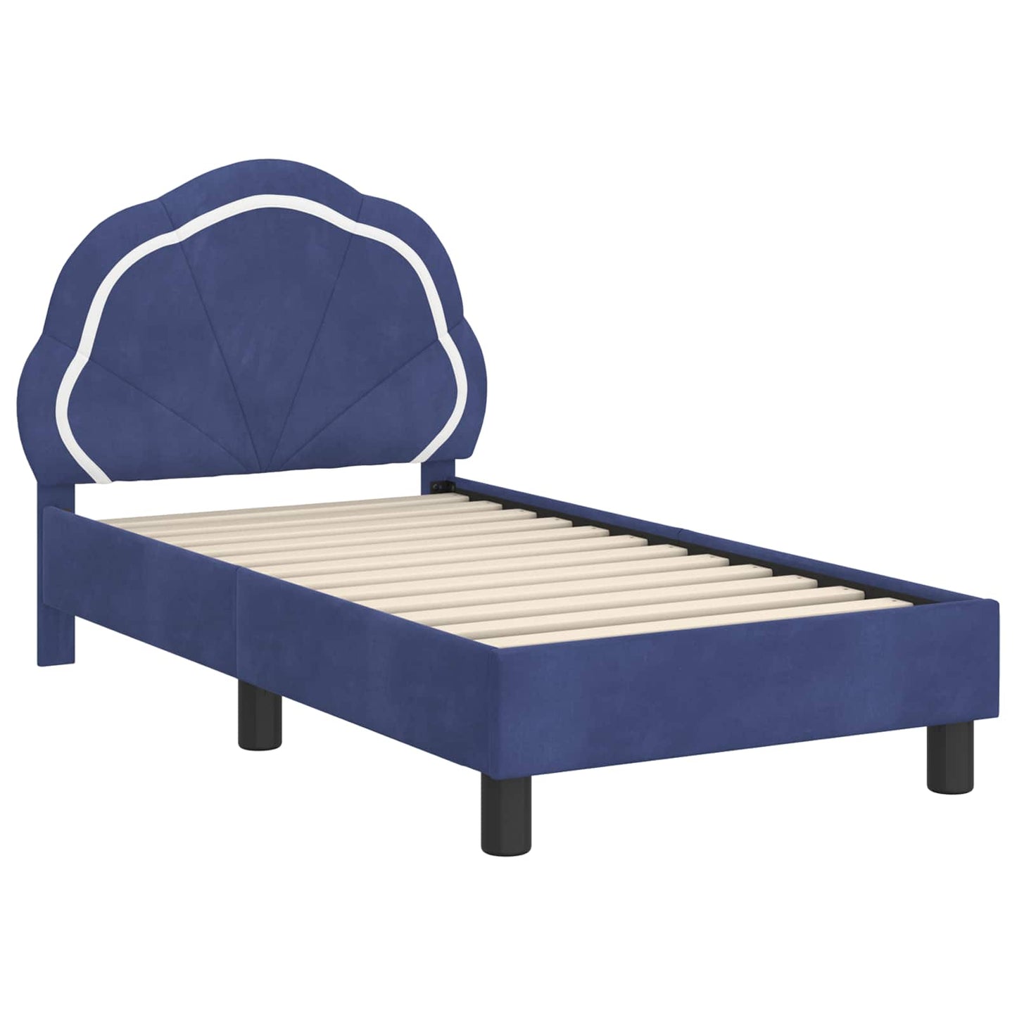 Peuterbedframe met hoofdbord Politieblauw 70 x 140 cm Fluweel is nu te koop bij PeponiXL, paradijselijk wonen!