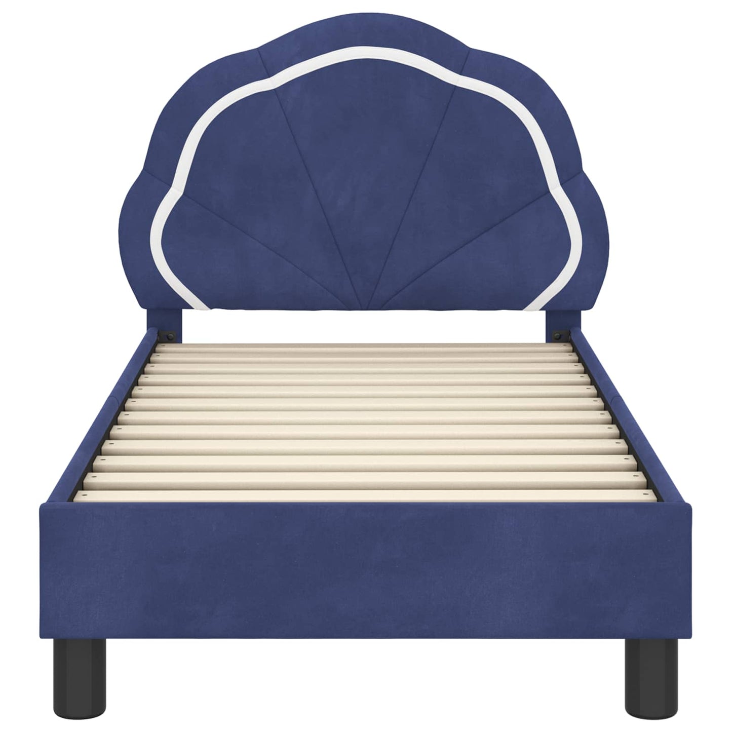 Peuterbedframe met hoofdbord Politieblauw 70 x 140 cm Fluweel is nu te koop bij PeponiXL, paradijselijk wonen!