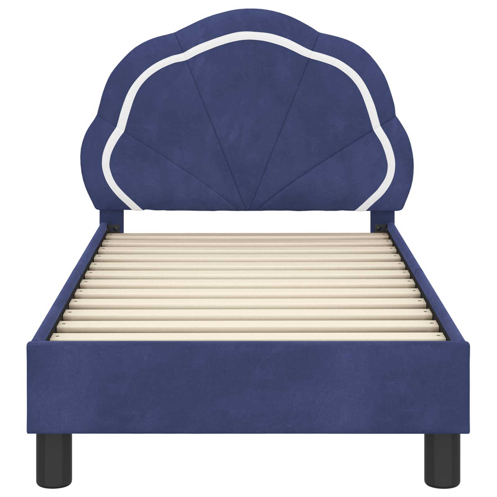 Peuterbedframe met hoofdbord Politieblauw 70 x 140 cm Fluweel is nu te koop bij PeponiXL, paradijselijk wonen!