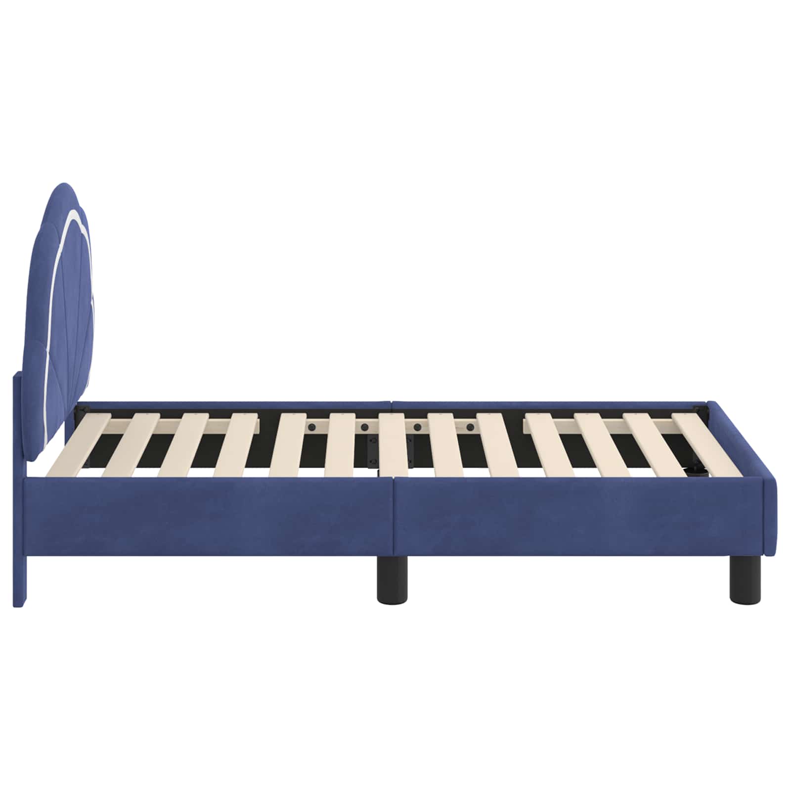 Peuterbedframe met hoofdbord Politieblauw 70 x 140 cm Fluweel is nu te koop bij PeponiXL, paradijselijk wonen!