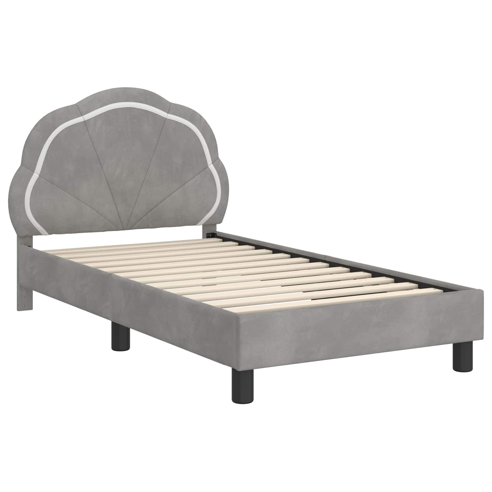 Bedframe voor kinderen met hoofdbord Lichtgrijs 80 x 160 cm is nu te koop bij PeponiXL, paradijselijk wonen!
