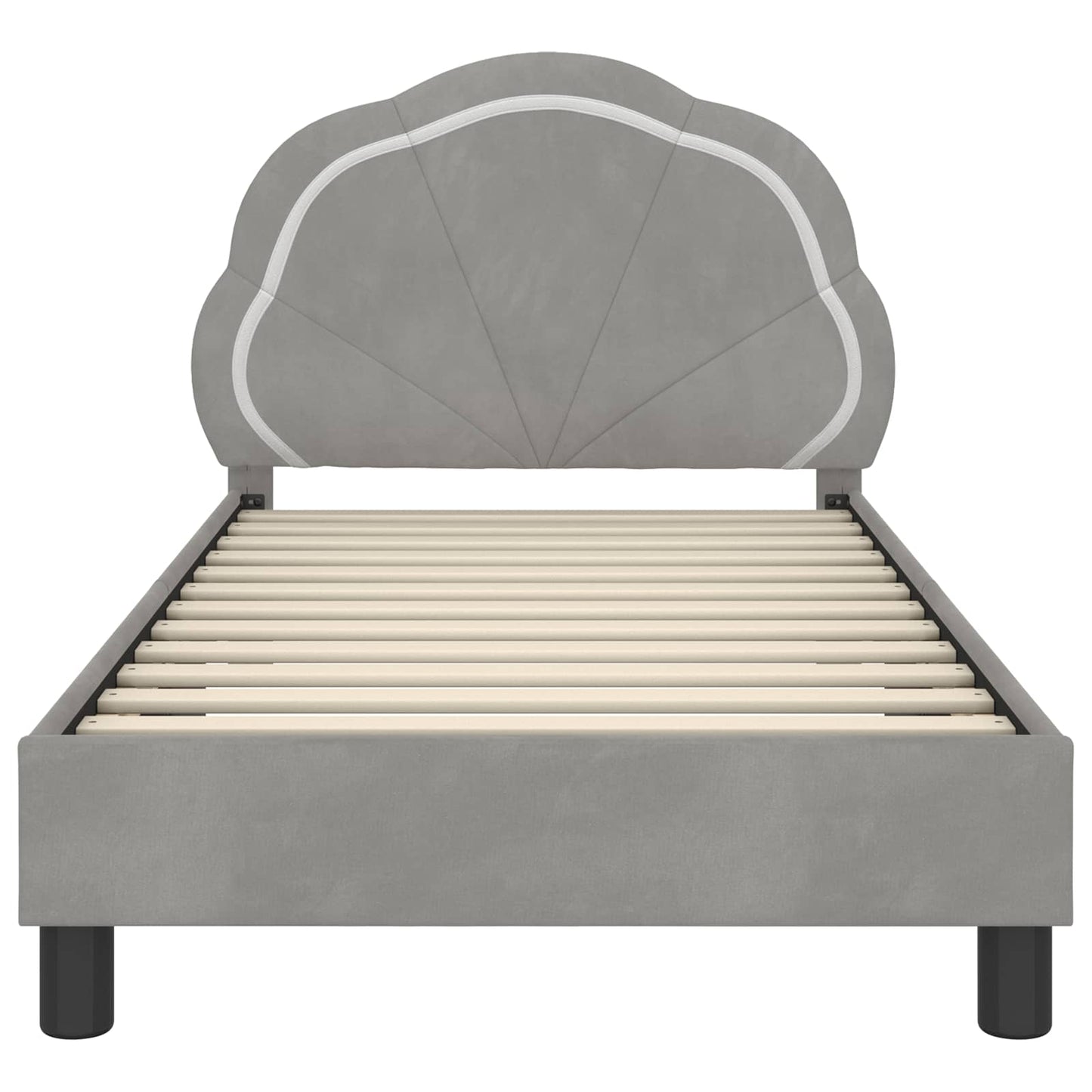 Bedframe voor kinderen met hoofdbord Lichtgrijs 80 x 160 cm is nu te koop bij PeponiXL, paradijselijk wonen!