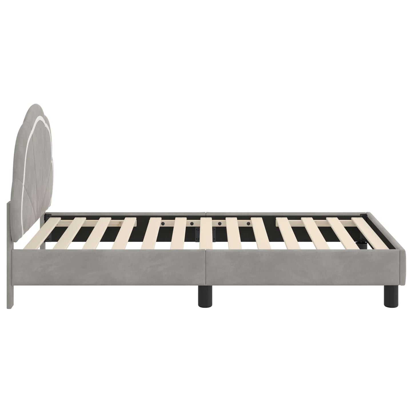 Bedframe voor kinderen met hoofdbord Lichtgrijs 80 x 160 cm is nu te koop bij PeponiXL, paradijselijk wonen!