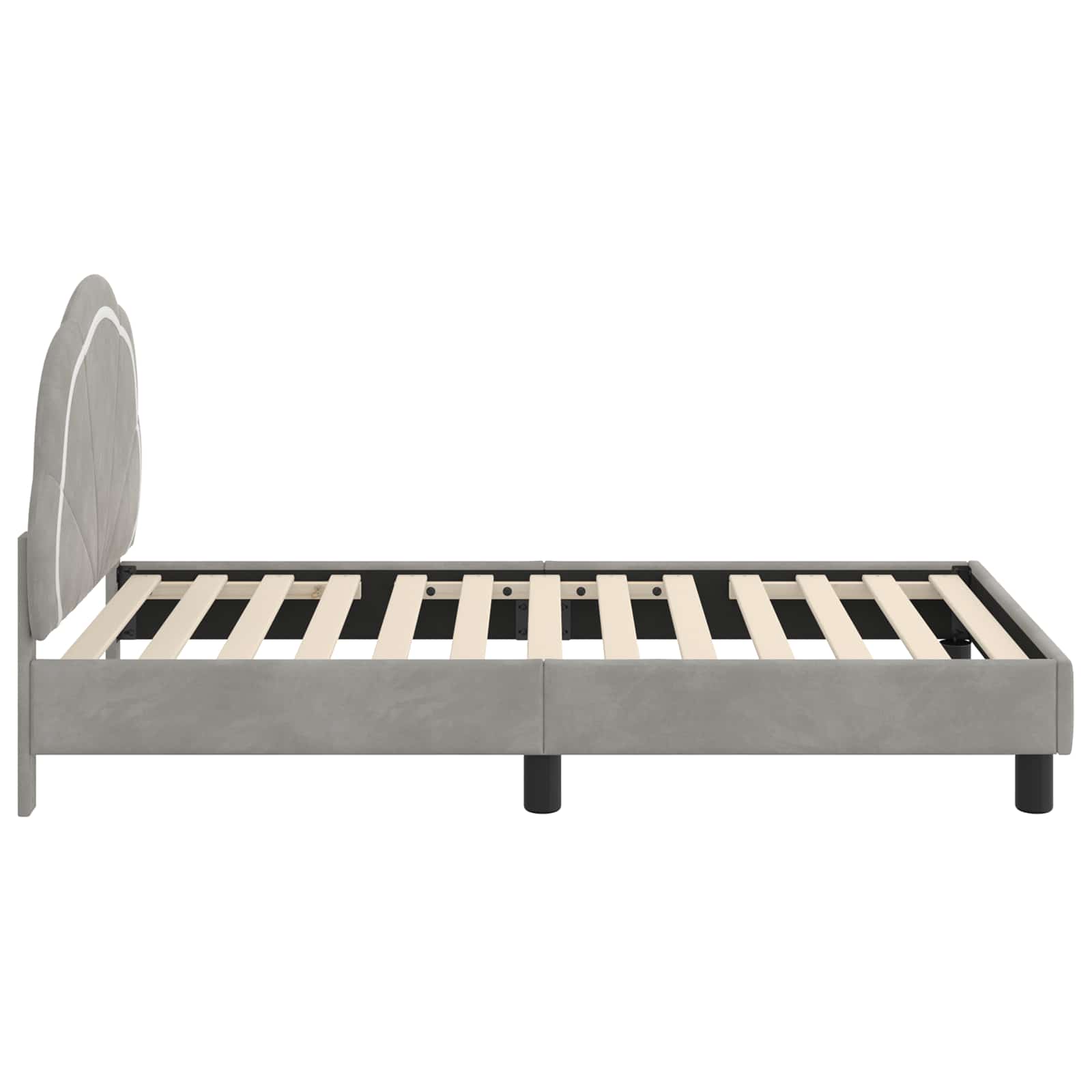 Bedframe voor kinderen met hoofdbord Lichtgrijs 80 x 160 cm is nu te koop bij PeponiXL, paradijselijk wonen!