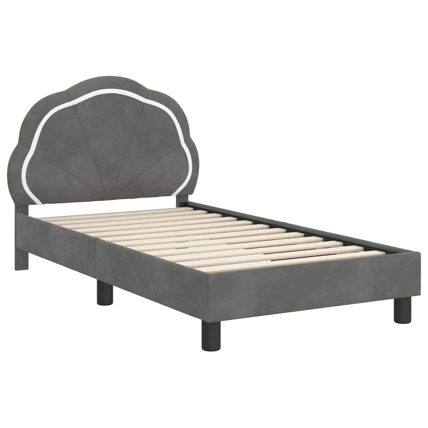 Bedframe voor kinderen met hoofdbord Donkergrijs 80 x 160 cm is nu te koop bij PeponiXL, paradijselijk wonen!