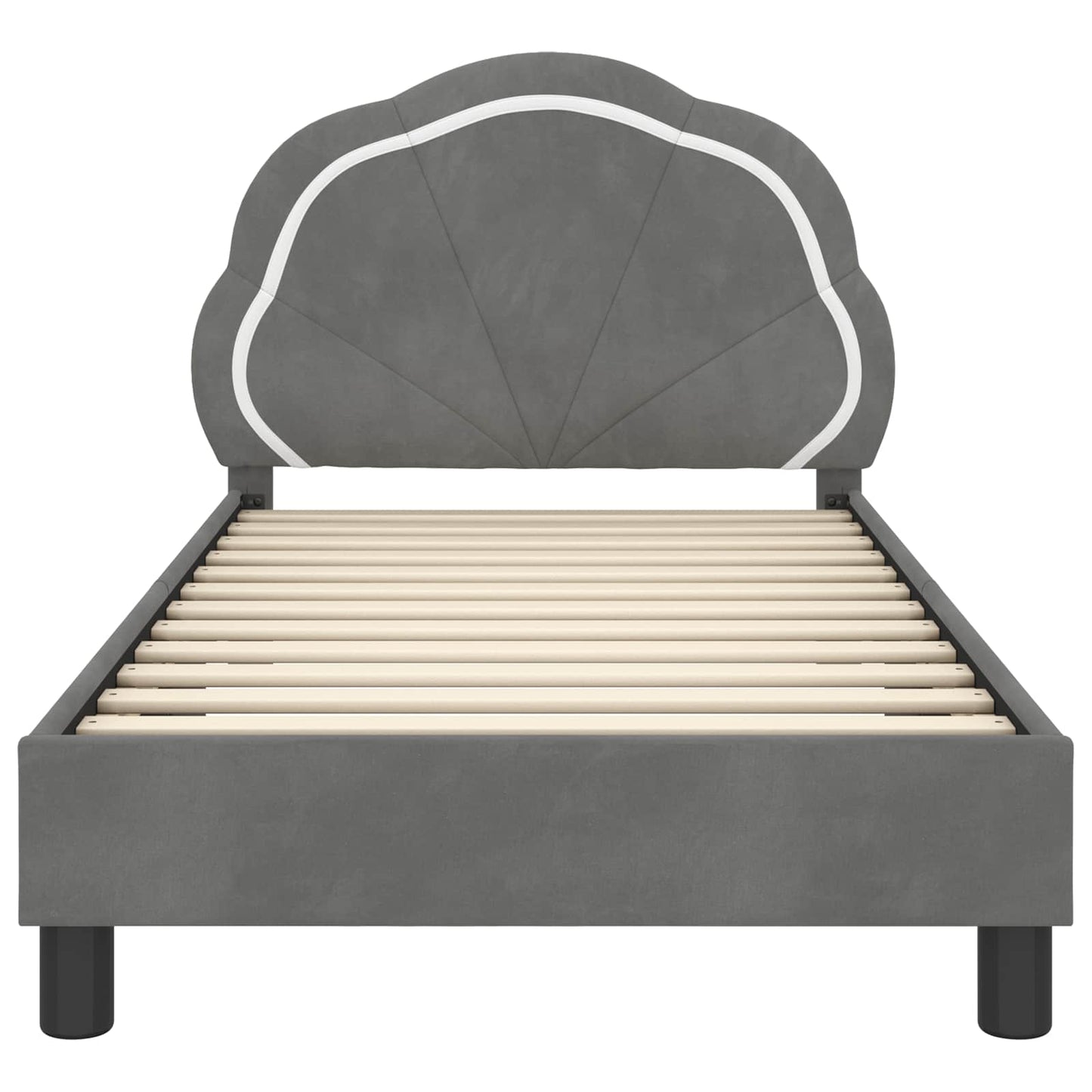 Bedframe voor kinderen met hoofdbord Donkergrijs 80 x 160 cm is nu te koop bij PeponiXL, paradijselijk wonen!