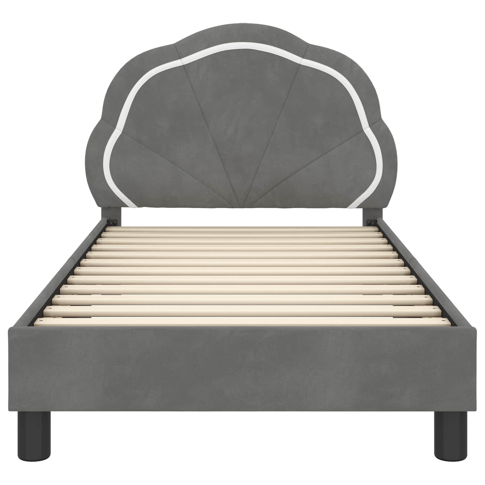 Bedframe voor kinderen met hoofdbord Donkergrijs 80 x 160 cm is nu te koop bij PeponiXL, paradijselijk wonen!