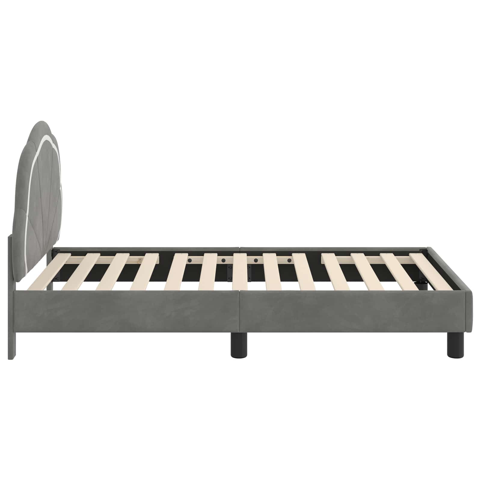 Bedframe voor kinderen met hoofdbord Donkergrijs 80 x 160 cm is nu te koop bij PeponiXL, paradijselijk wonen!
