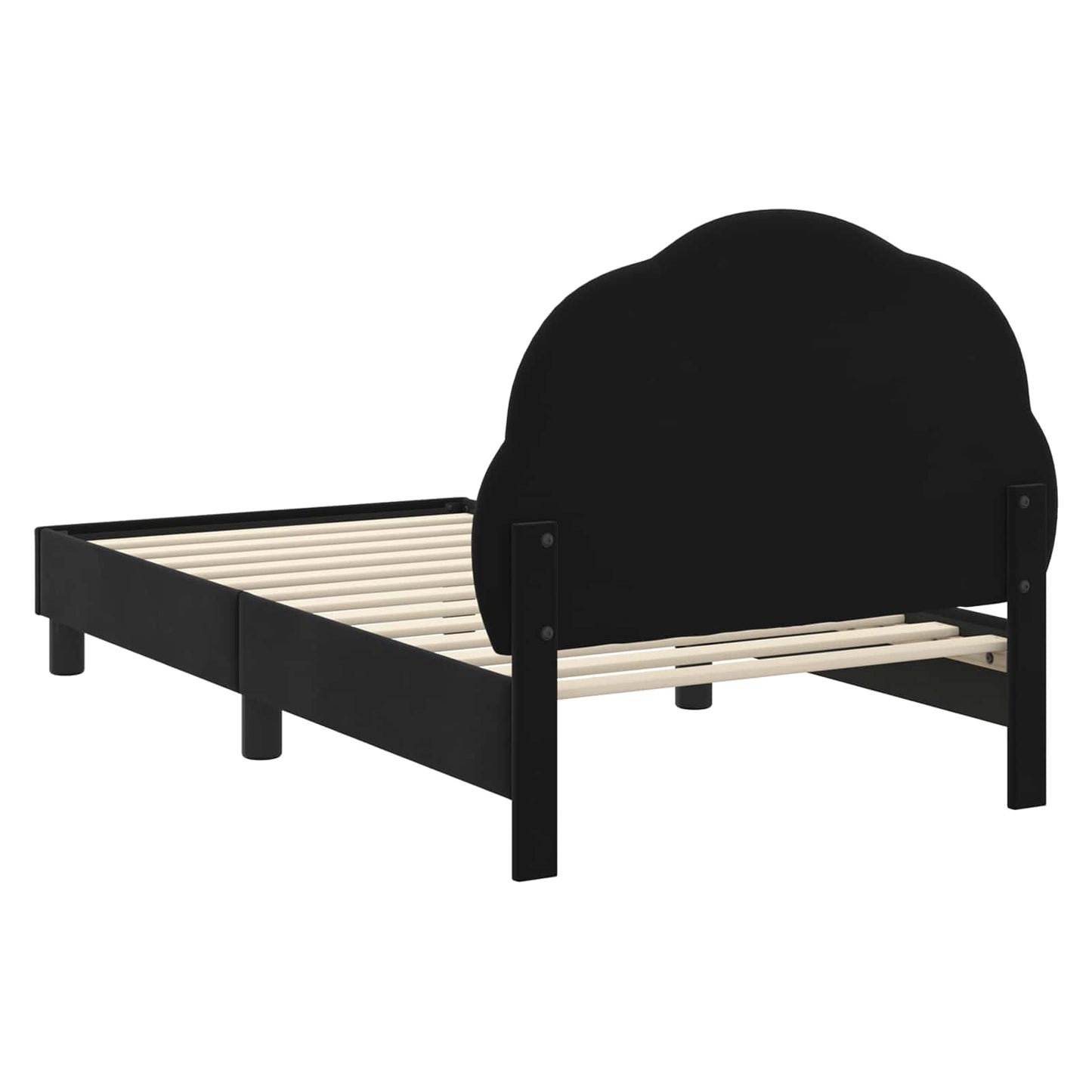 Bedframe voor kinderen met hoofdbord Zwart 80 x 160 cm Fluweel is nu te koop bij PeponiXL, paradijselijk wonen!