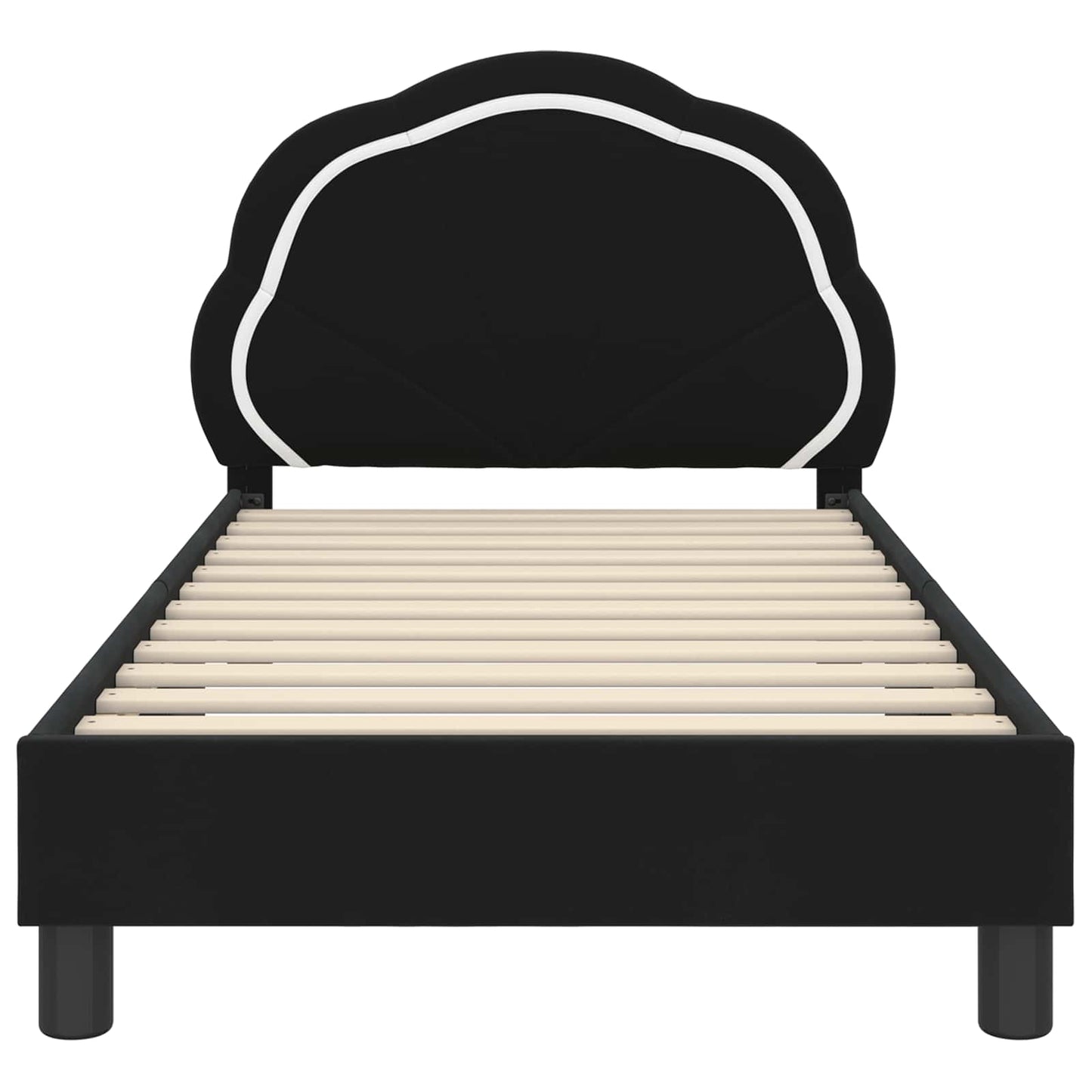 Bedframe voor kinderen met hoofdbord Zwart 80 x 160 cm Fluweel is nu te koop bij PeponiXL, paradijselijk wonen!