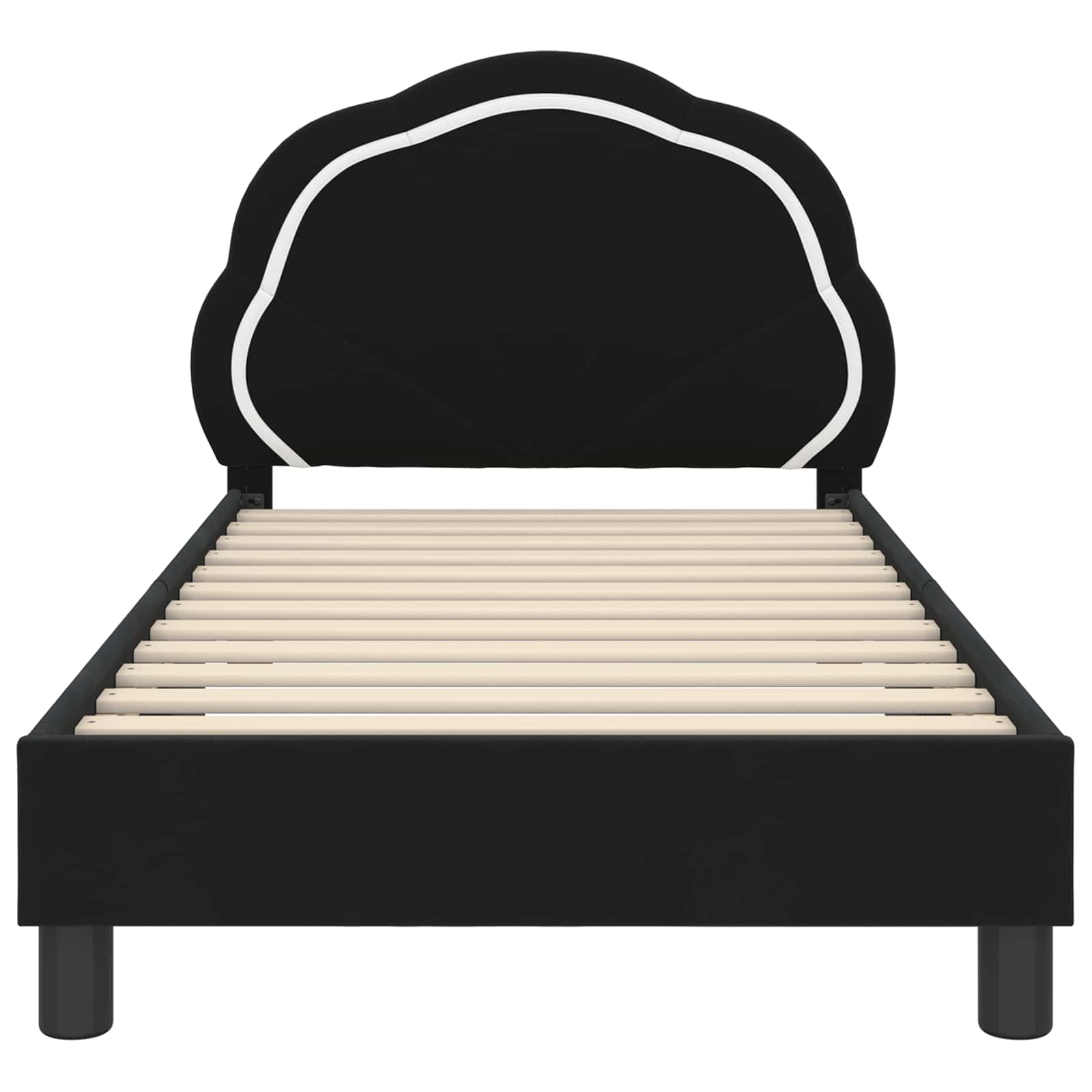 Bedframe voor kinderen met hoofdbord Zwart 80 x 160 cm Fluweel is nu te koop bij PeponiXL, paradijselijk wonen!