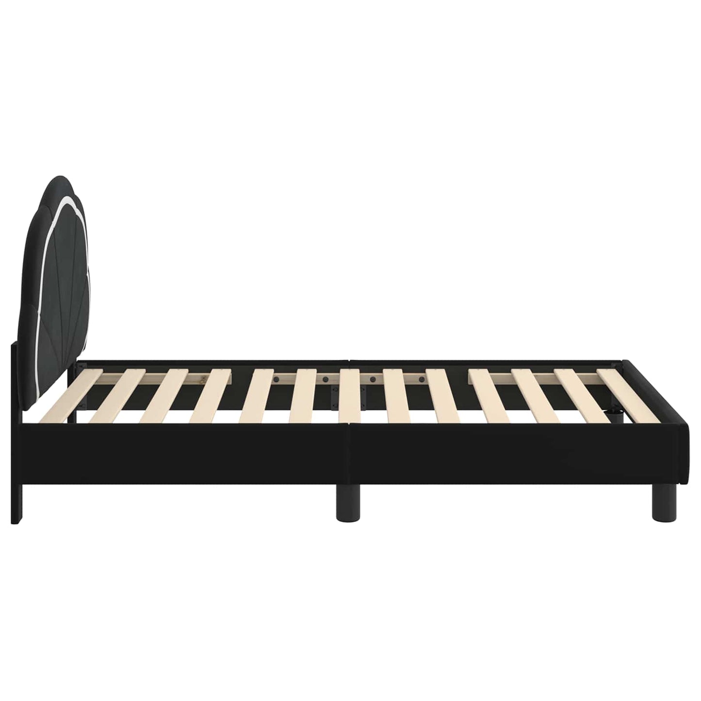 Bedframe voor kinderen met hoofdbord Zwart 80 x 160 cm Fluweel is nu te koop bij PeponiXL, paradijselijk wonen!