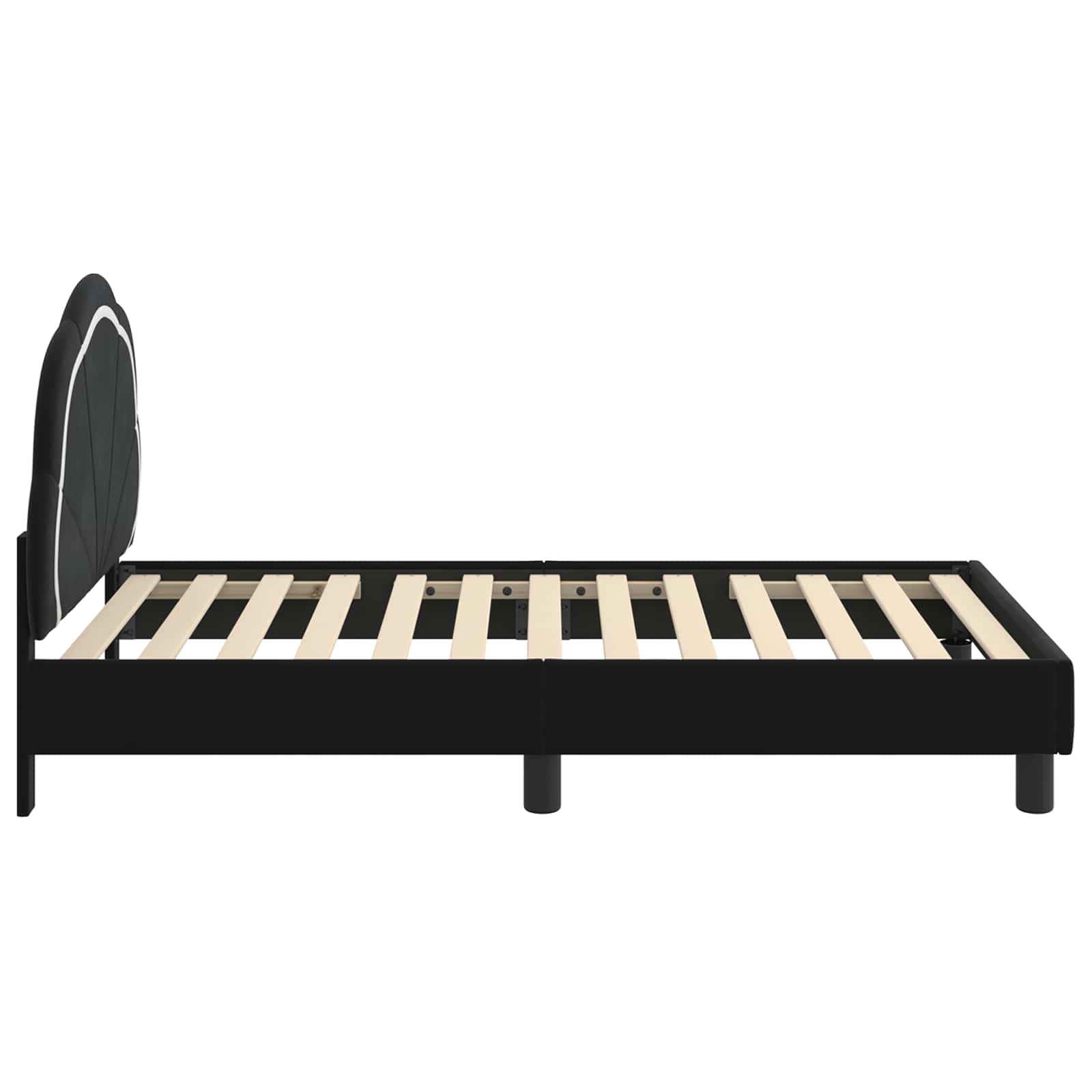Bedframe voor kinderen met hoofdbord Zwart 80 x 160 cm Fluweel is nu te koop bij PeponiXL, paradijselijk wonen!