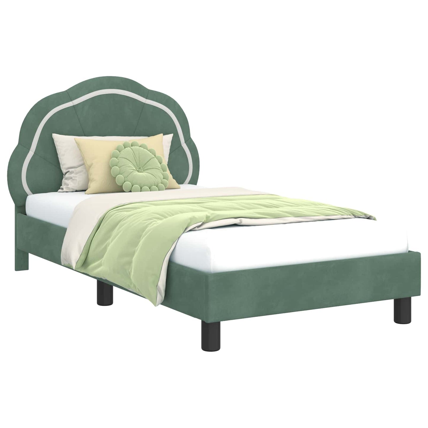 Bedframe voor kinderen met hoofdbord Zeegroen 80 x 160 cm is nu te koop bij PeponiXL, paradijselijk wonen!