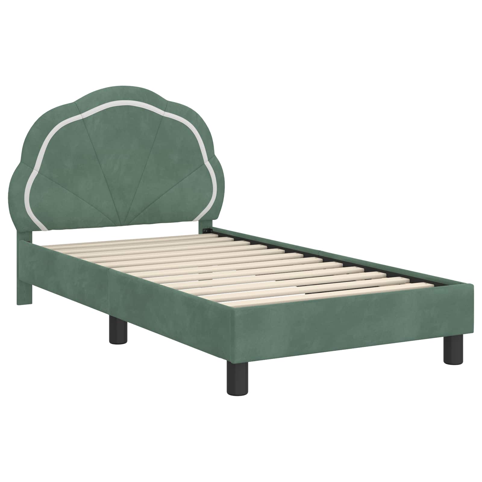Bedframe voor kinderen met hoofdbord Zeegroen 80 x 160 cm is nu te koop bij PeponiXL, paradijselijk wonen!