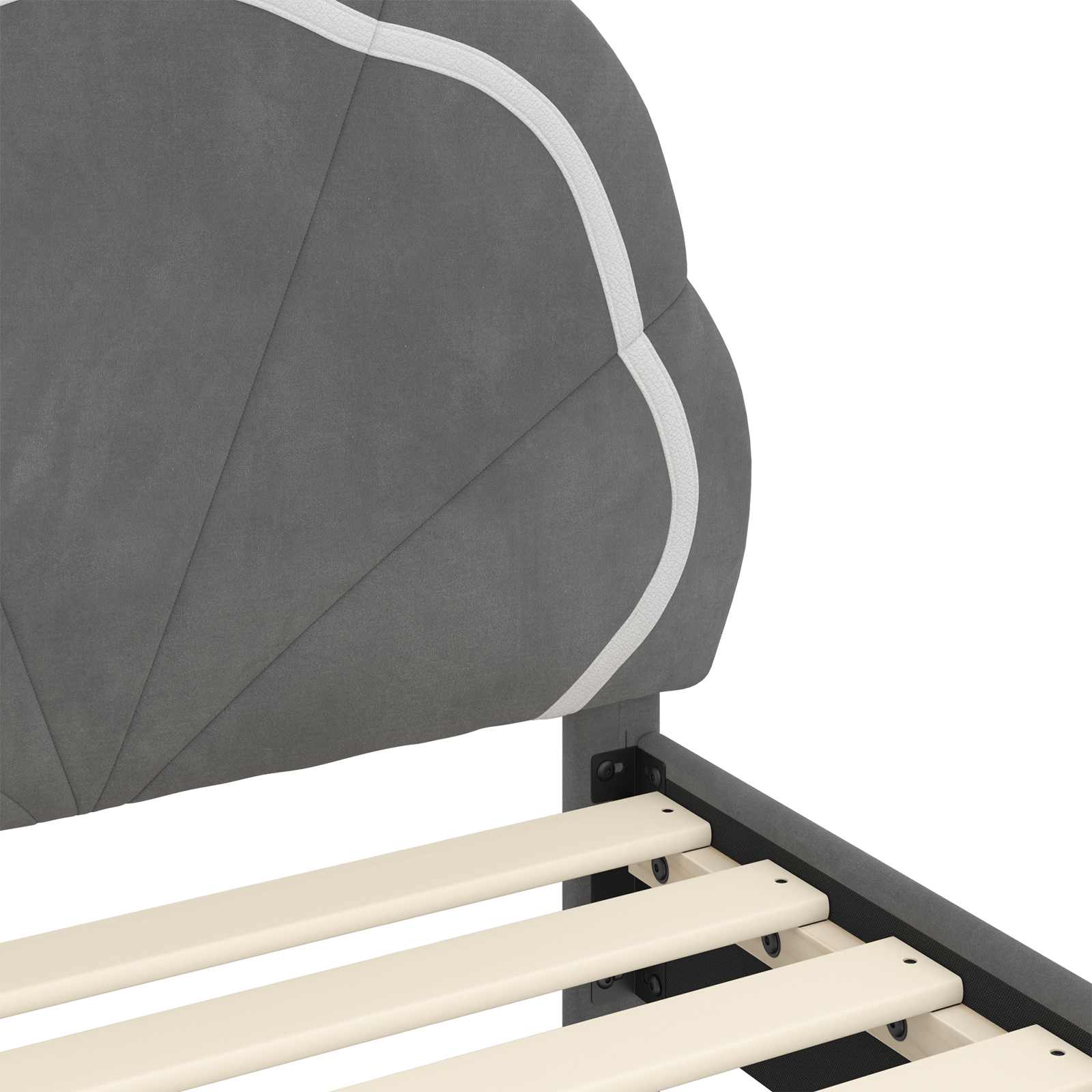 Bedframe voor kinderen met hoofdbord Donkergrijs 80 x 200 cm is nu te koop bij PeponiXL, paradijselijk wonen!