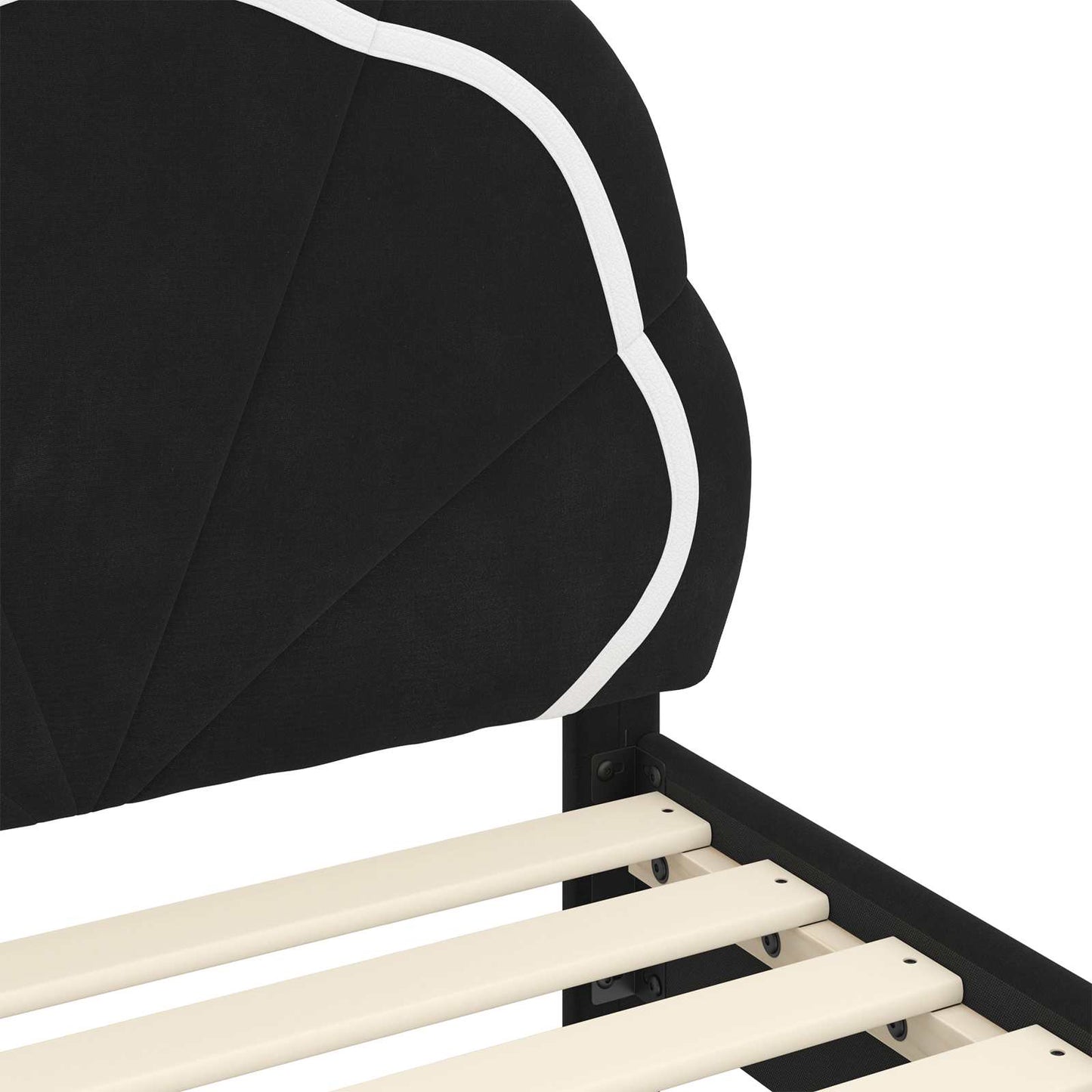 Bedframe voor kinderen met hoofdbord Zwart 80 x 200 cm Fluweel is nu te koop bij PeponiXL, paradijselijk wonen!