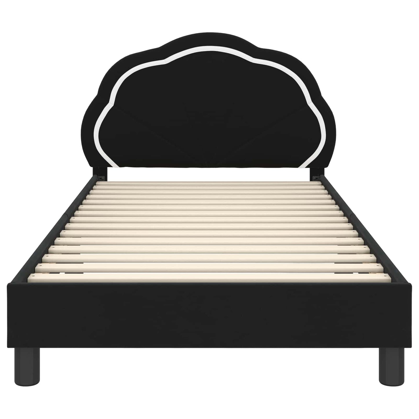 Bedframe voor kinderen met hoofdbord Zwart 80 x 200 cm Fluweel is nu te koop bij PeponiXL, paradijselijk wonen!