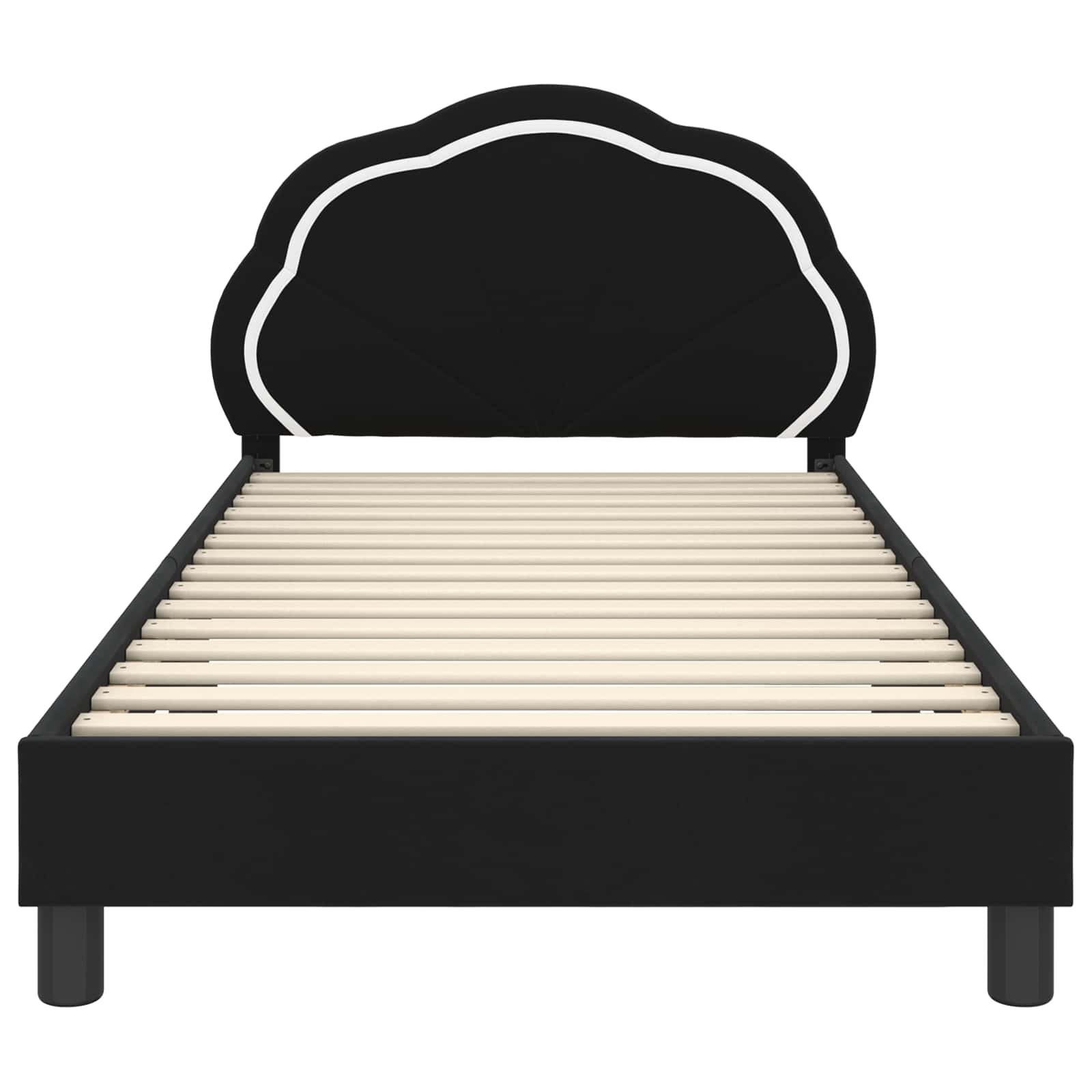 Bedframe voor kinderen met hoofdbord Zwart 80 x 200 cm Fluweel is nu te koop bij PeponiXL, paradijselijk wonen!