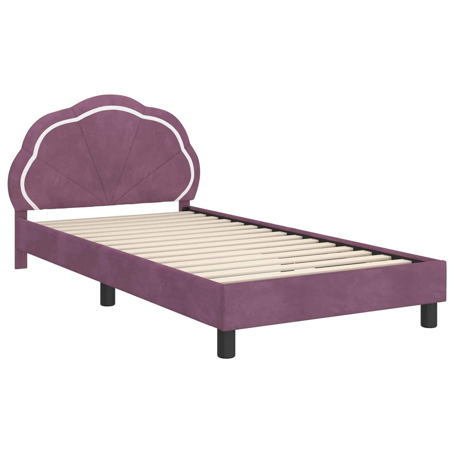 Bedframe voor kinderen met hoofdbord Paars 80 x 200 cm Fluweel is nu te koop bij PeponiXL, paradijselijk wonen!