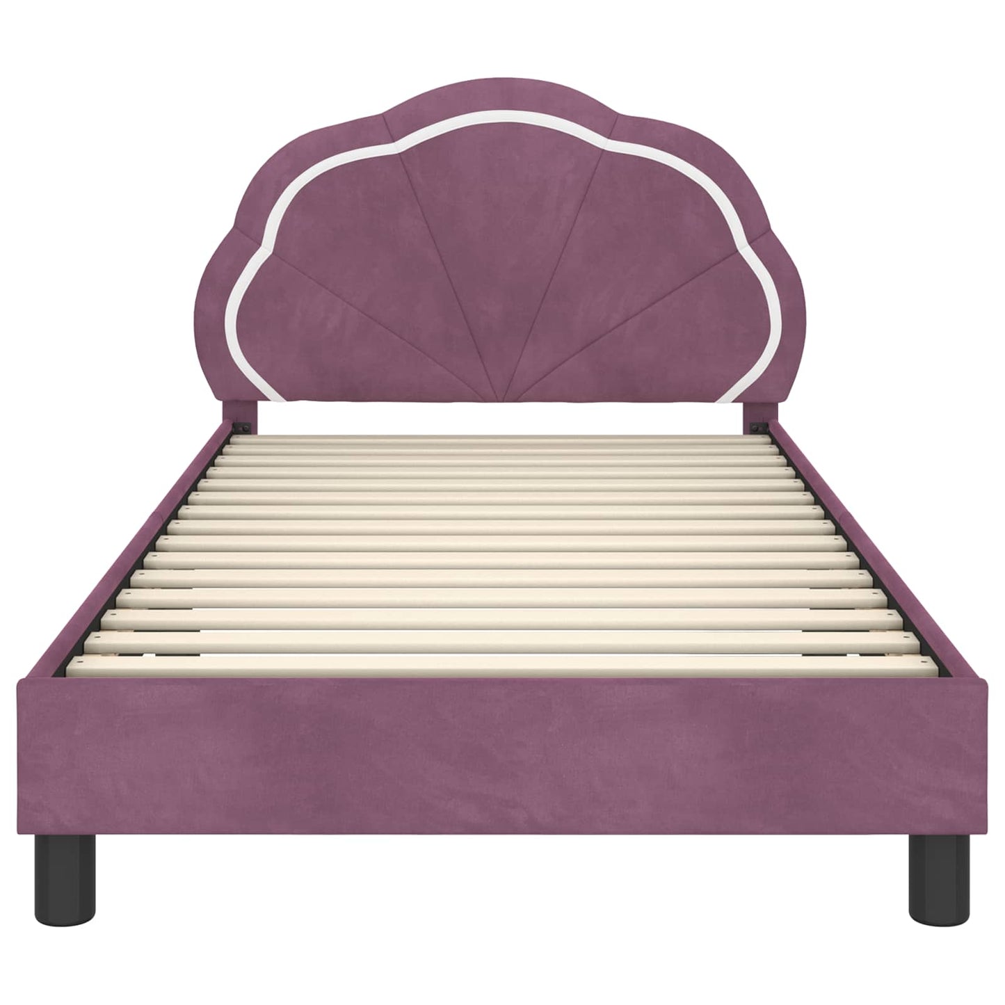 Bedframe voor kinderen met hoofdbord Paars 80 x 200 cm Fluweel is nu te koop bij PeponiXL, paradijselijk wonen!