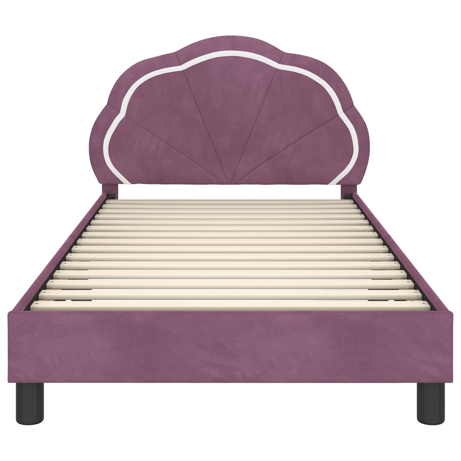 Bedframe voor kinderen met hoofdbord Paars 80 x 200 cm Fluweel is nu te koop bij PeponiXL, paradijselijk wonen!