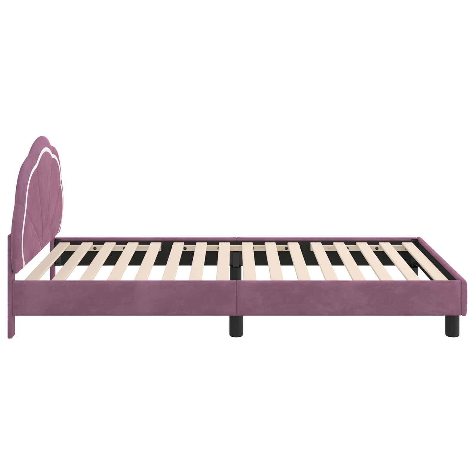Bedframe voor kinderen met hoofdbord Paars 80 x 200 cm Fluweel is nu te koop bij PeponiXL, paradijselijk wonen!