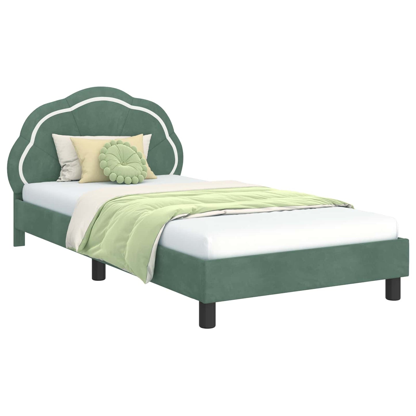 Bedframe voor kinderen met hoofdbord Zeegroen 80 x 200 cm is nu te koop bij PeponiXL, paradijselijk wonen!