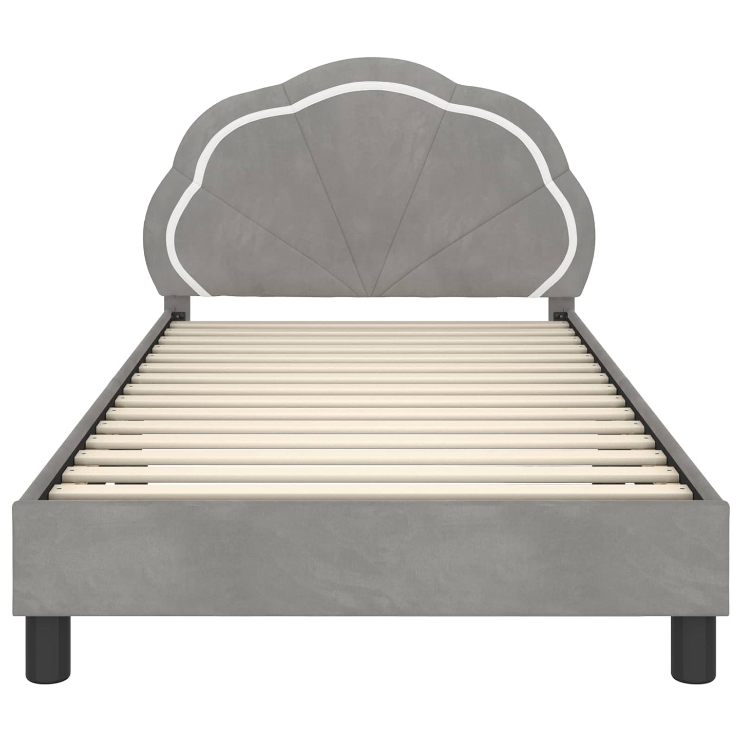 Bedframe voor kinderen met hoofdbord Lichtgrijs 90 x 190 cm is nu te koop bij PeponiXL, paradijselijk wonen!