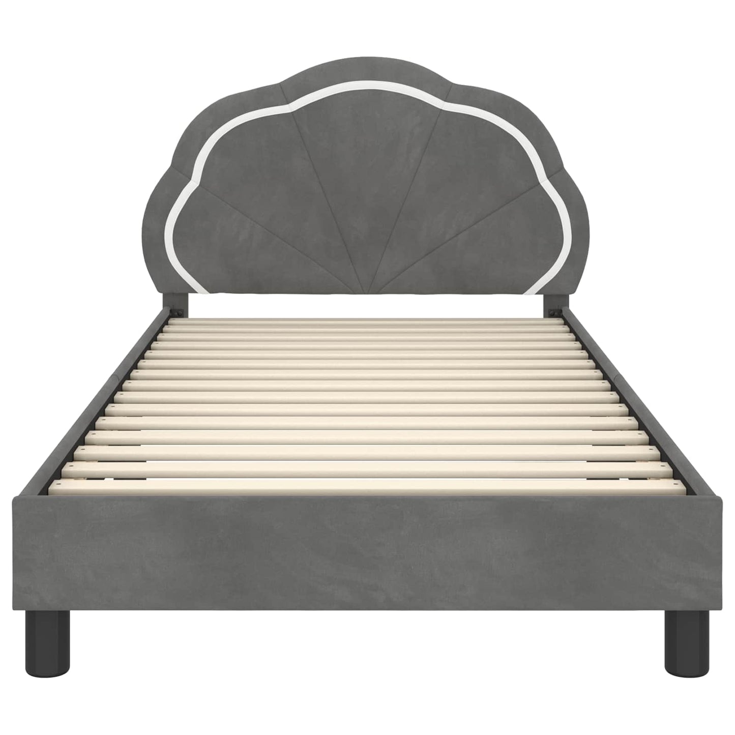 Bedframe voor kinderen met hoofdbord Donkergrijs 90 x 190 cm is nu te koop bij PeponiXL, paradijselijk wonen!