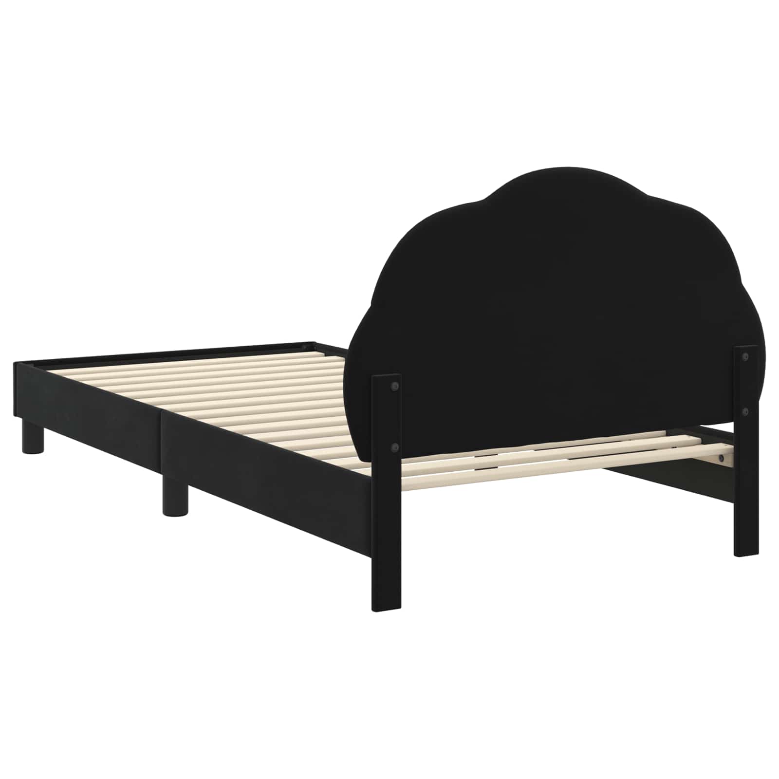 Bedframe voor kinderen met hoofdbord Zwart 90 x 190 cm Fluweel is nu te koop bij PeponiXL, paradijselijk wonen!