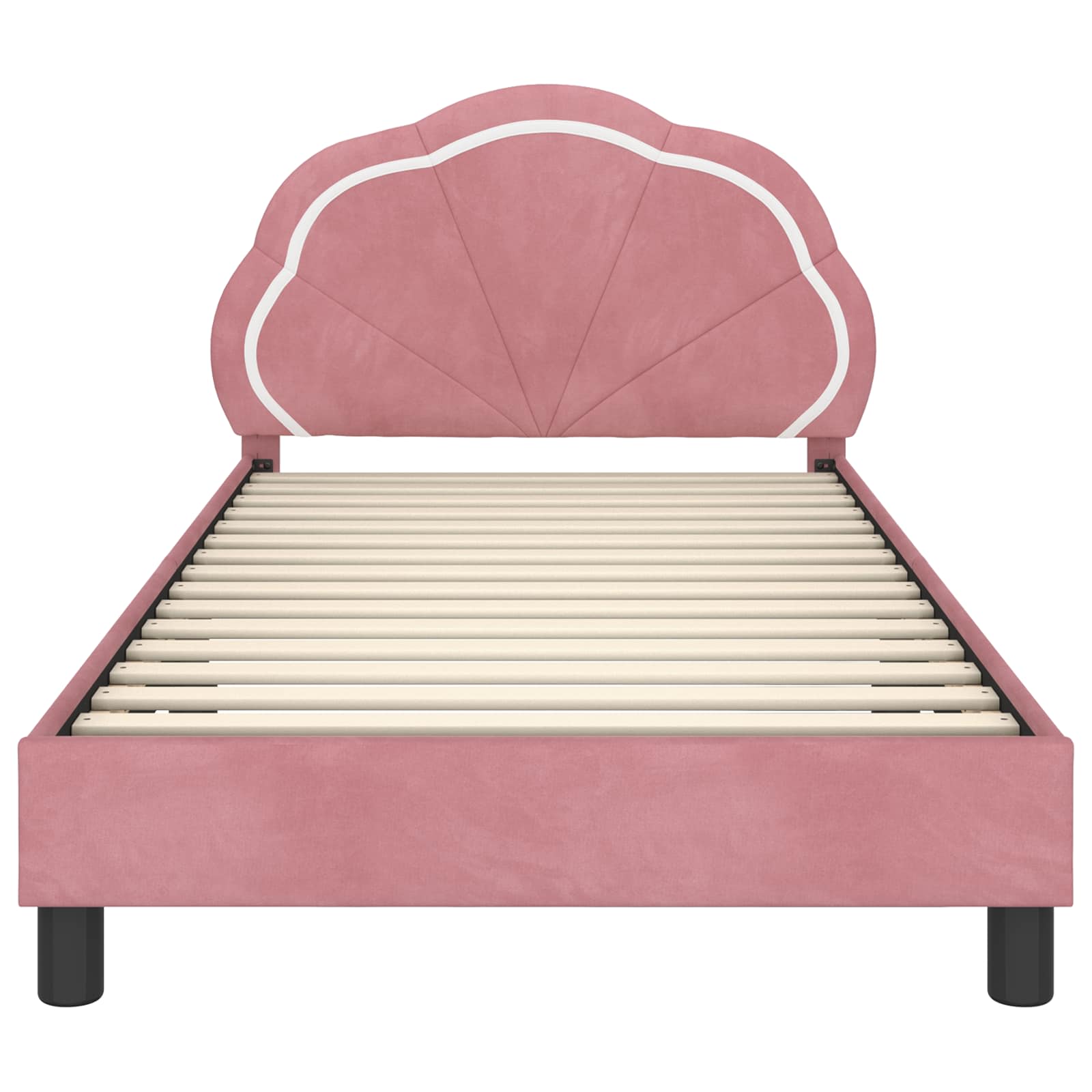 Bedframe voor kinderen met hoofdbord Roze 90 x 190 cm Fluweel is nu te koop bij PeponiXL, paradijselijk wonen!
