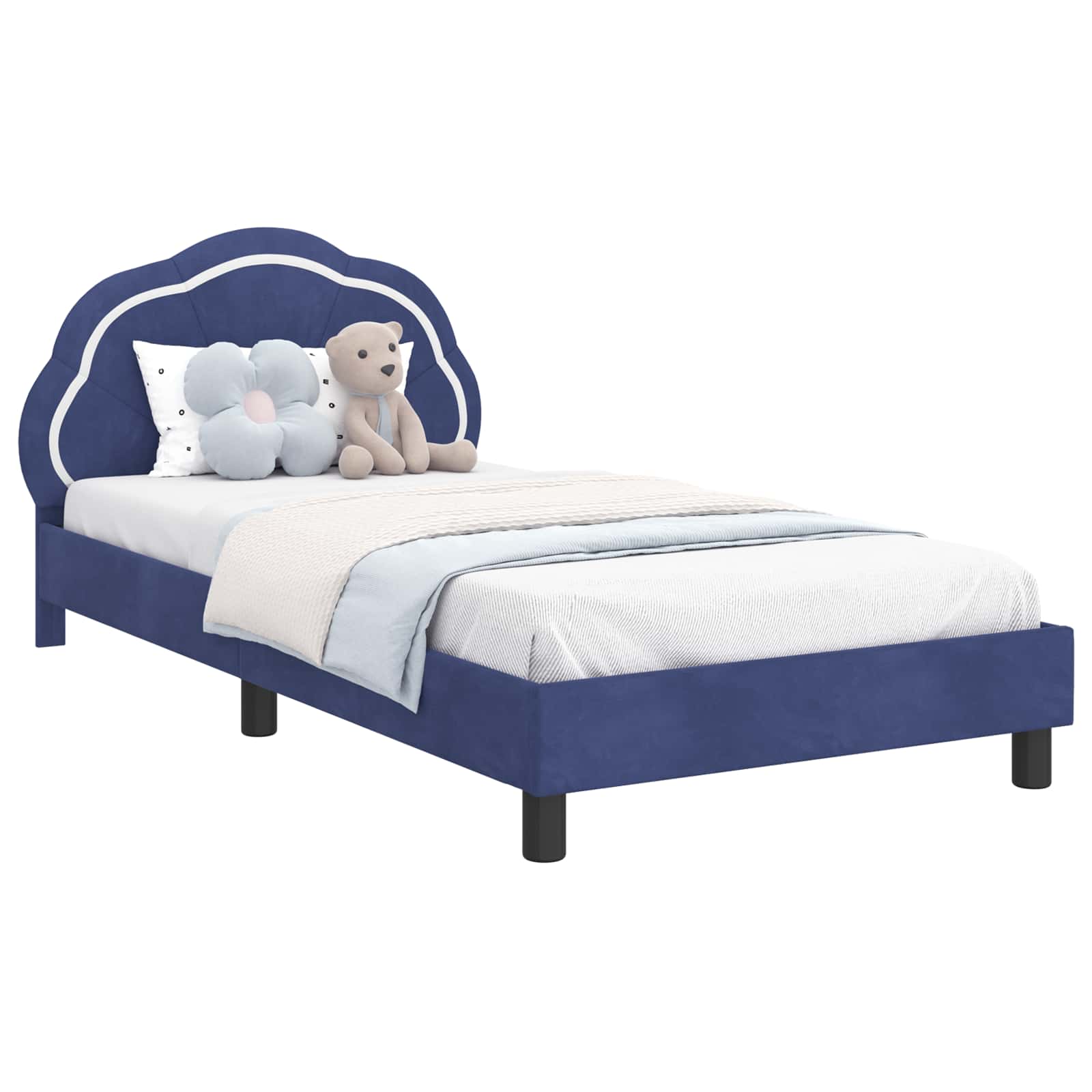 Bedframe voor kinderen met hoofdbord Politieblauw 90 x 190 cm is nu te koop bij PeponiXL, paradijselijk wonen!